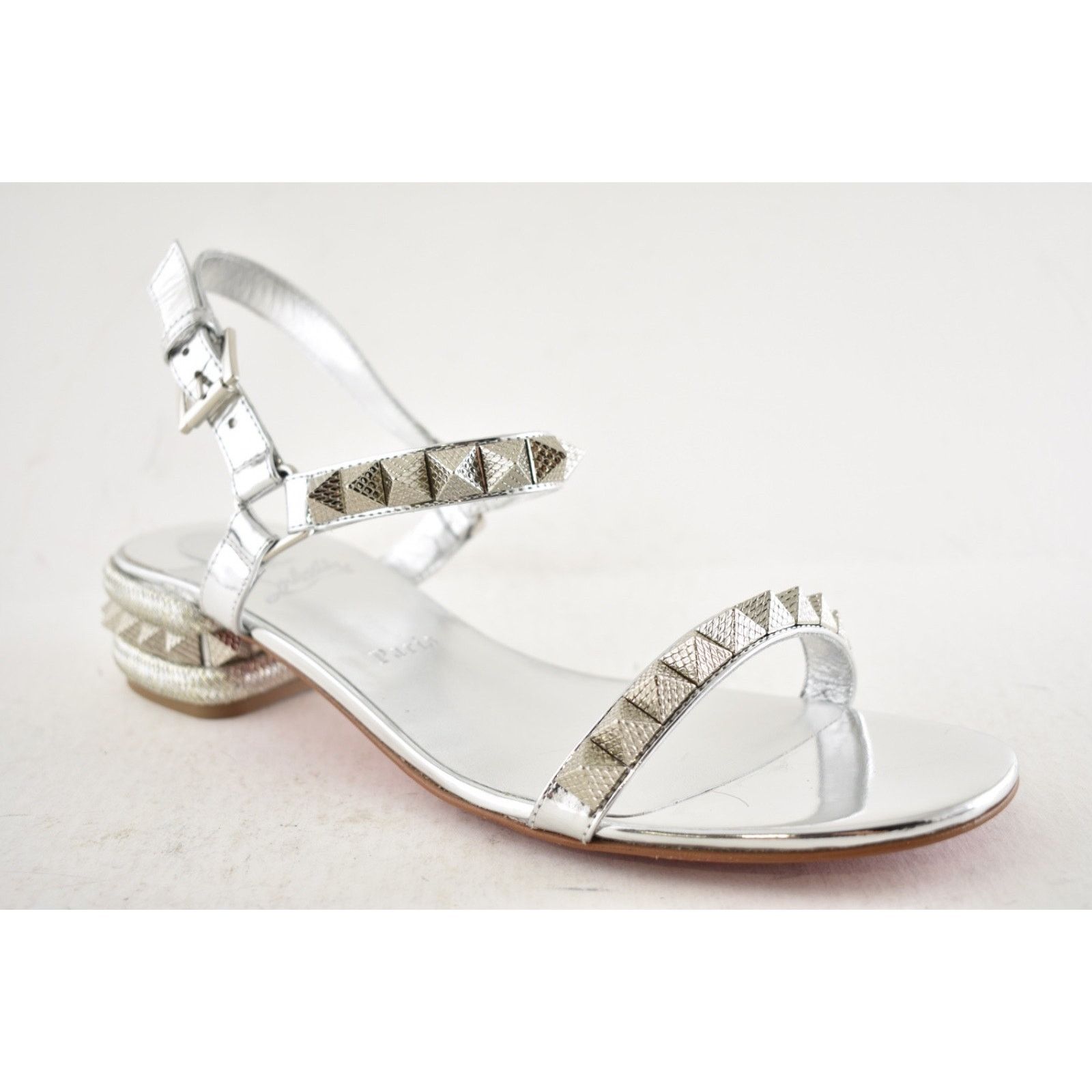 Christian Louboutin Christian Louboutin Pyrasand Silver Sandal 38.5 Size US 8.5 / IT 38.5 - 6 Thumbnail