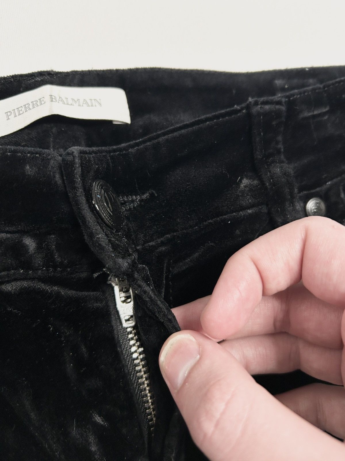 Balmain FW2011 Crushed Velvet Biker Pants Size US 27 - 6 Thumbnail