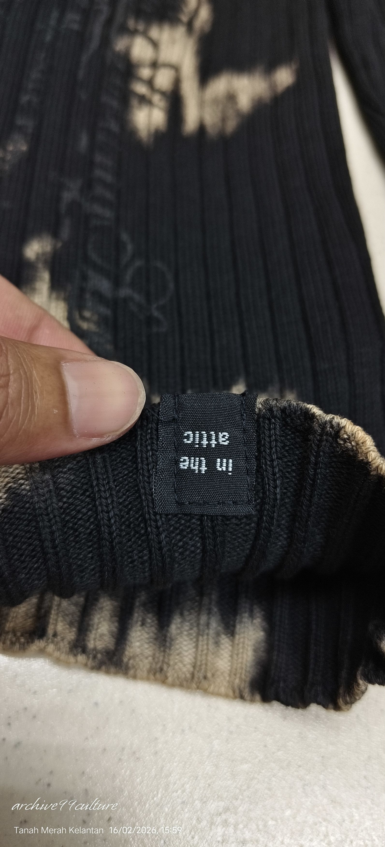 In The Attic AW2000 Bleached Grunge Lace-Up Ribbed Knit Sweater Size US M / EU 48-50 / 2 - 6 Thumbnail