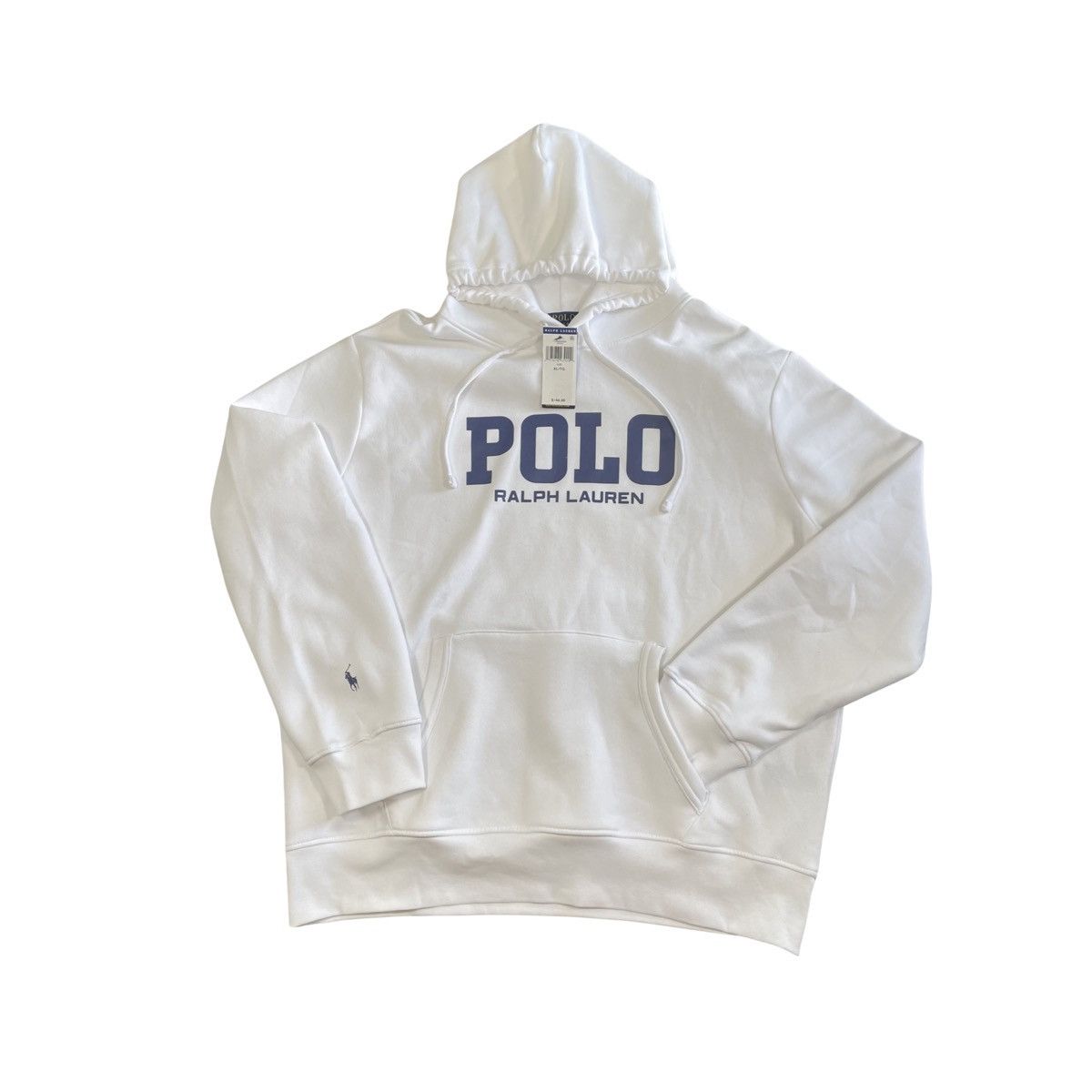 image of Polo Ralph Laurent Spellout Size XL White/blue Hoodie Nwt, Men's