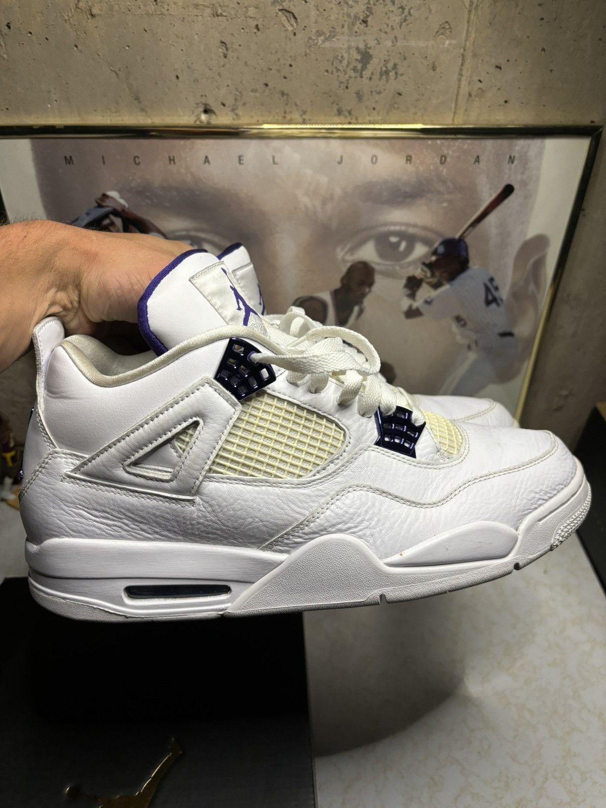 Jordan Brand Air Jordan 4 Retro Court Purple Size US 12.5 / EU 45-46 - 1 Thumbnail