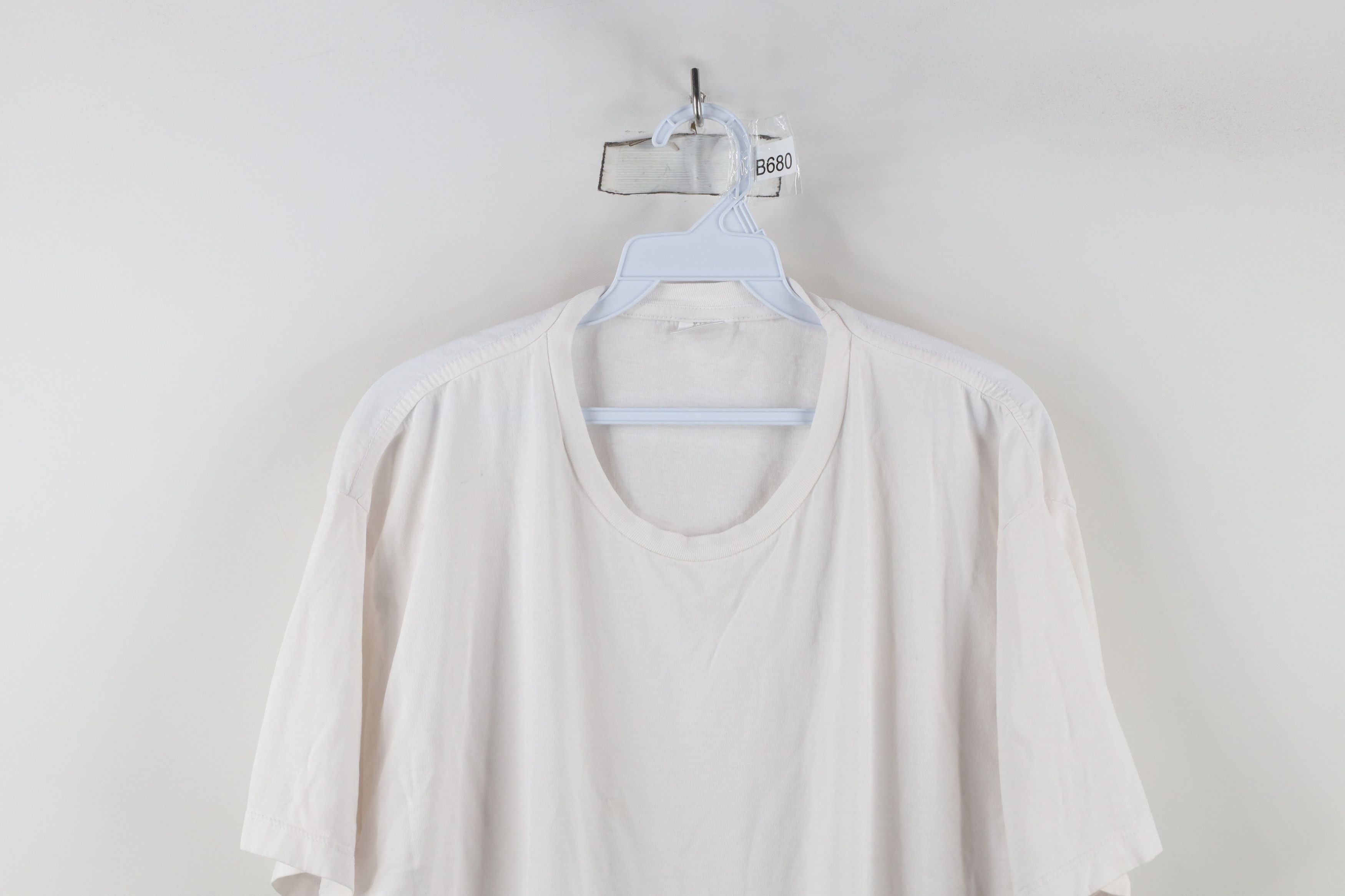 Vintage Vintage 90s Streetwear Short Sleeve T-Shirt White Cotton USA Size US XL / EU 56 / 4 - 2 Thumbnail