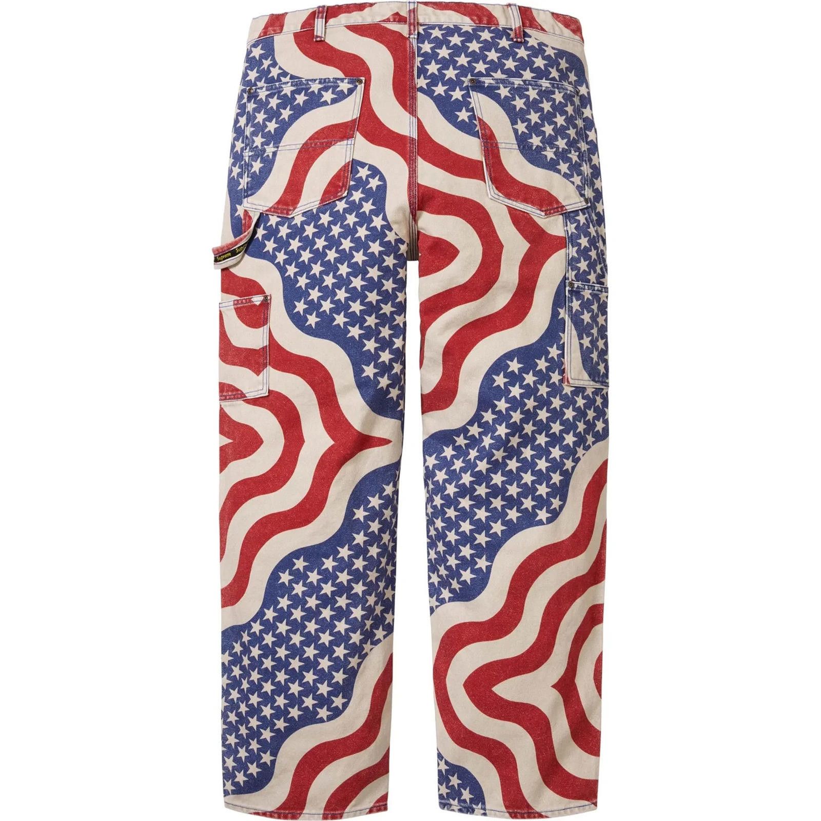 Supreme Supreme Multicolor Double Knee Painter Pant American Flag 32 Size US 32 / EU 48 - 2 Thumbnail
