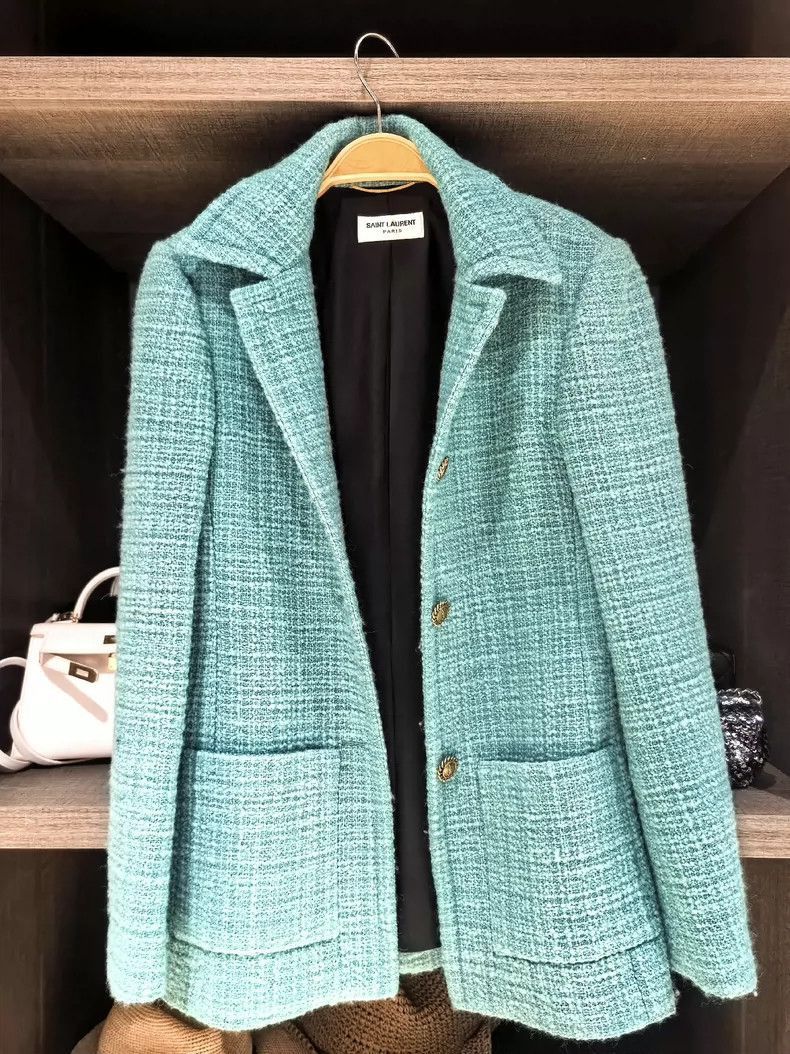 Yves Saint Laurent Yves Saint Laurent Limited Edition YSL Blazer in Light Blu Size US M / EU 48-50 / 2 - 1 Thumbnail