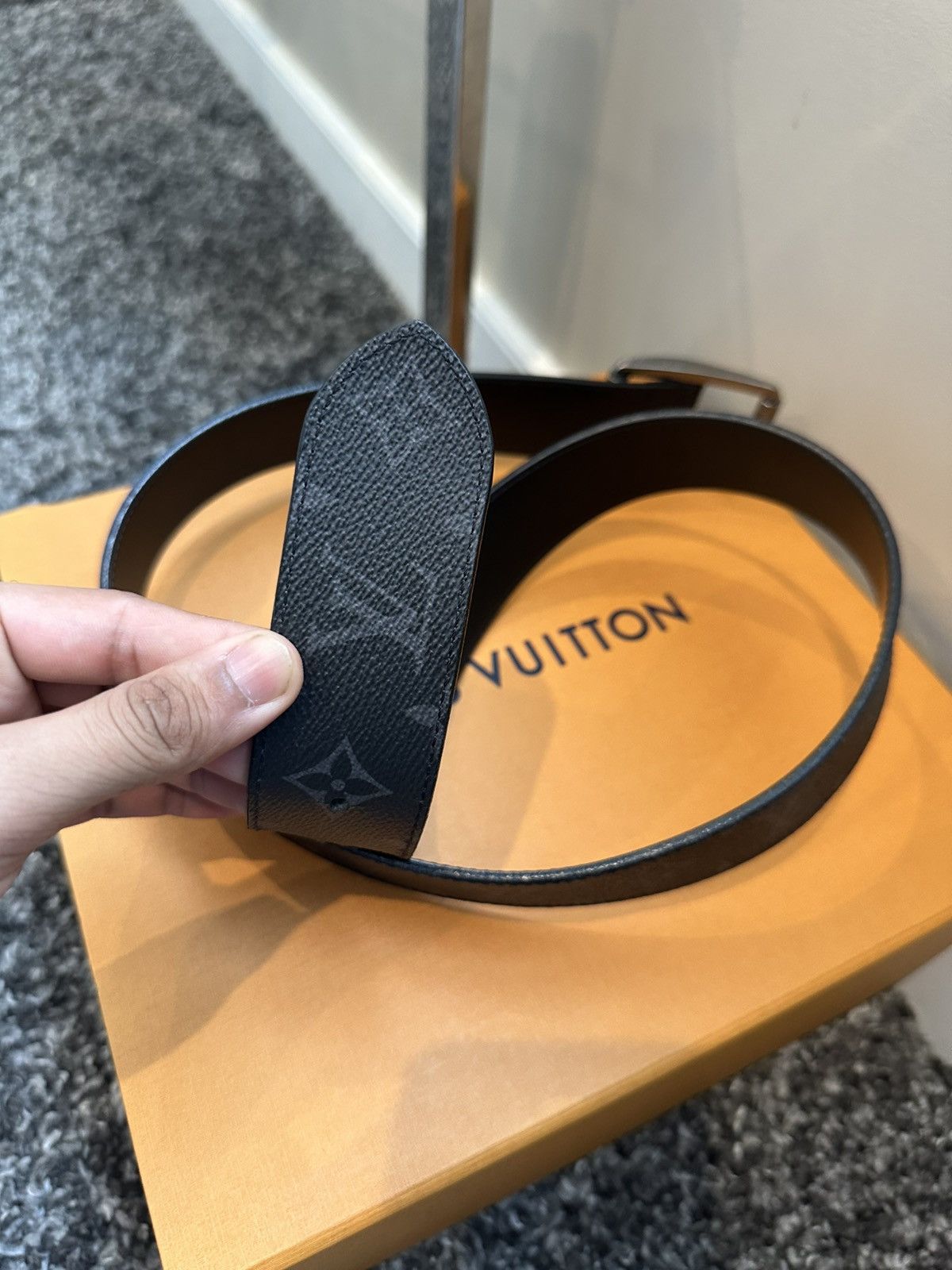 Louis Vuitton LOUIS VUITTON Monogram Eclipse Ceinture Reverso Belt Size 36 - 11 Thumbnail