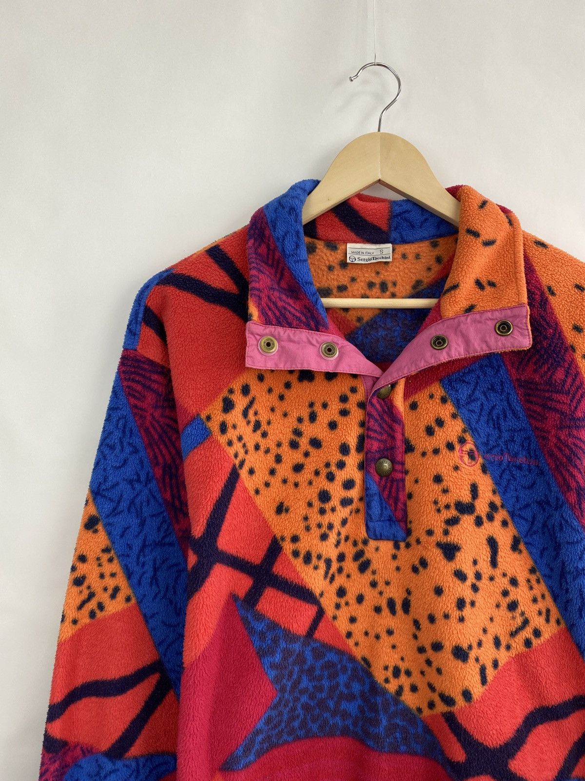 Sergio Tacchini 🇮🇹 Vintage 80s Sergio Tacchini Fleece Abstract Asymmetrical Size US M / EU 48-50 / 2 - 2 Thumbnail