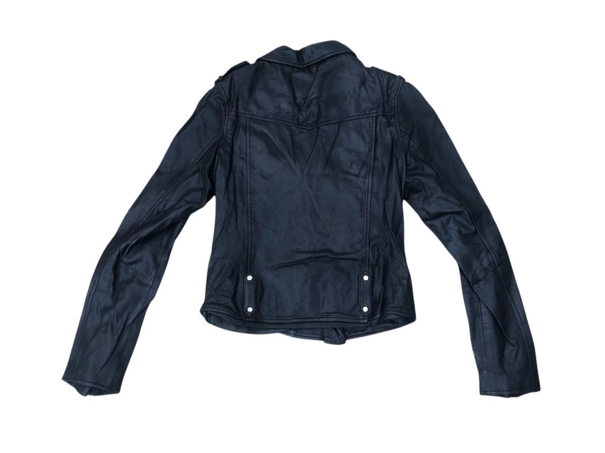 Kenneth Cole 🔥KENNETH COLE Biker Punk Double Collar Leather Jacket Women Size L / US 10 / IT 46 - 2 Thumbnail