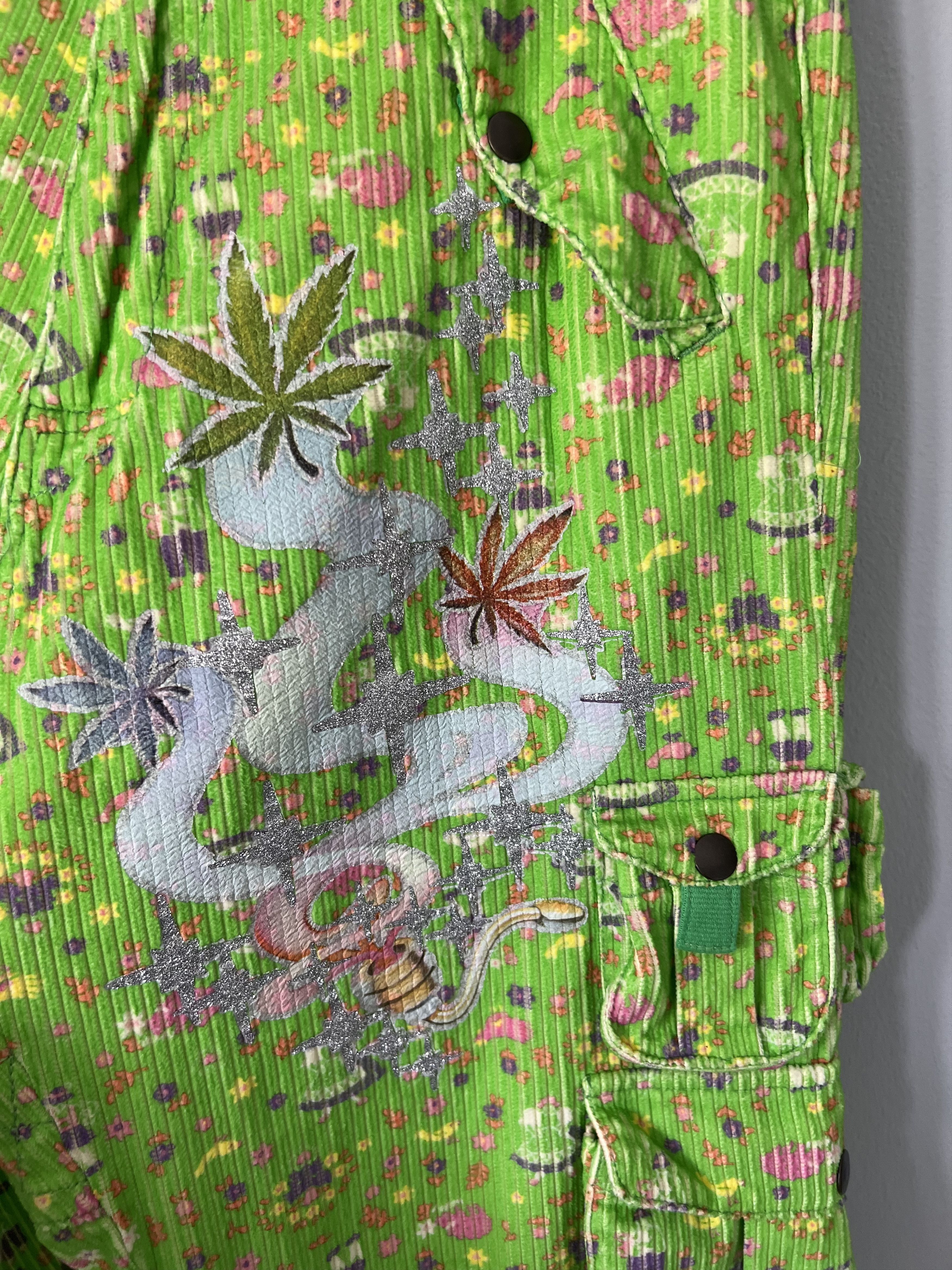 ERL ERL Printed Corduroy Cargo Pants in Green Size US 34 / EU 50 - 4 Thumbnail