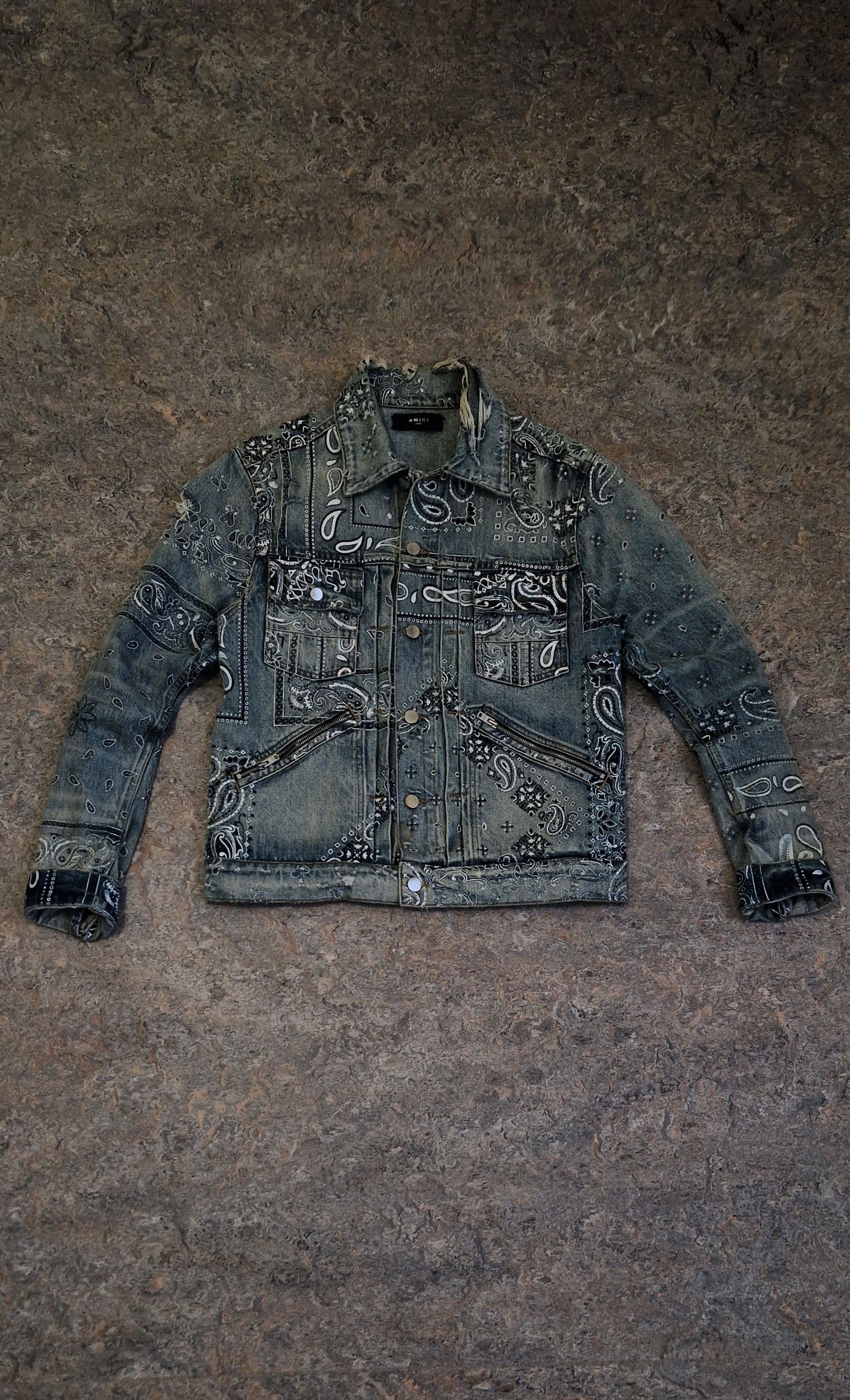 Amiri Amiri Bandana–Pattern Denim Jacket Size US L / EU 52-54 / 3 - 1 Thumbnail