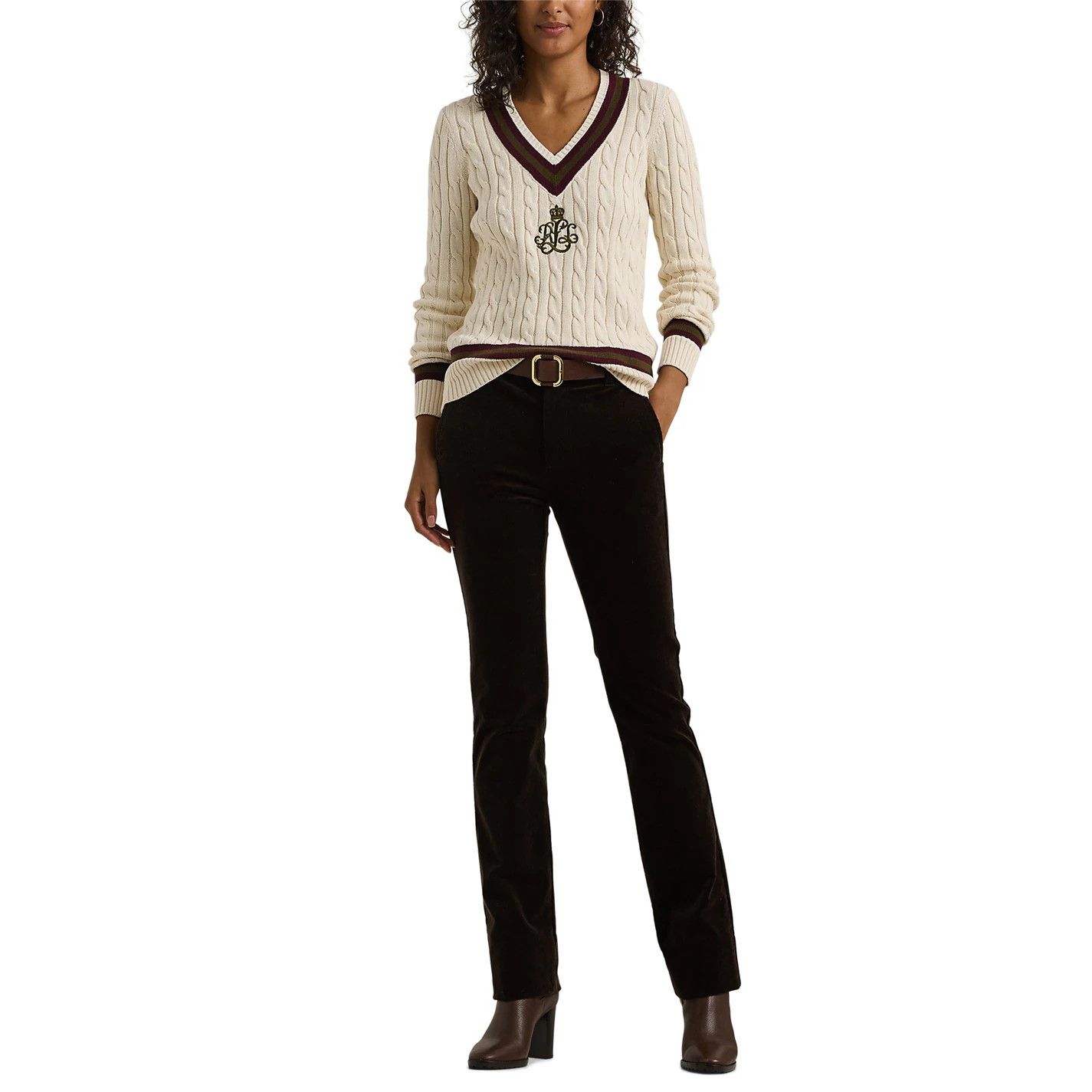 Lauren Ralph Lauren o1g2r1mq0825 Cable-Knit Cricket Jumper in Multicolor Size L / US 10 / IT 46 - 4 Thumbnail