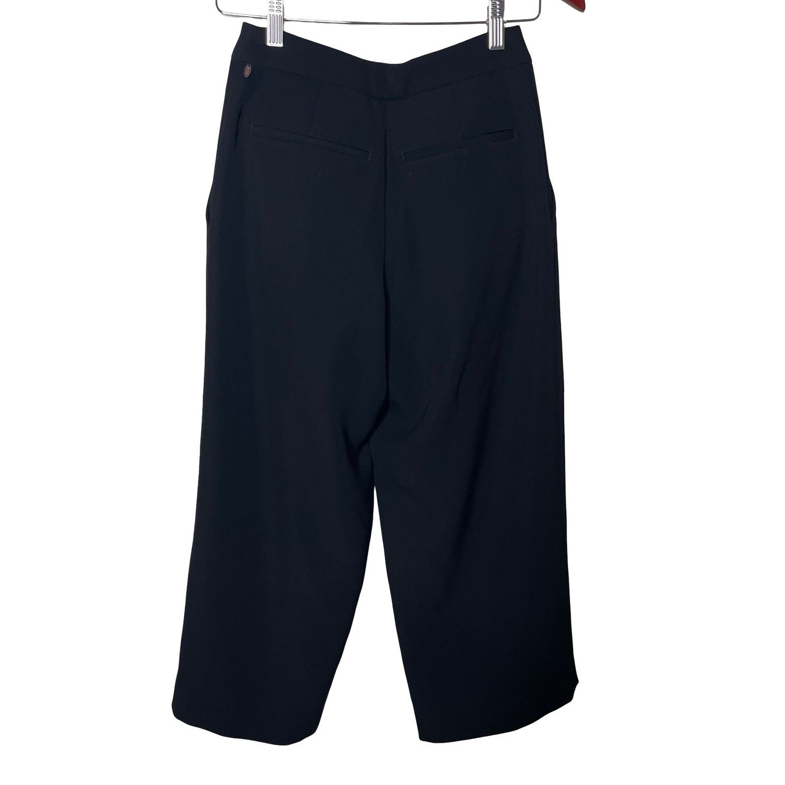 Issey Miyake HaaT Issey Miyake black high waist wide leg crop trousers Size 24" / US 00 / IT 34 - 2 Thumbnail