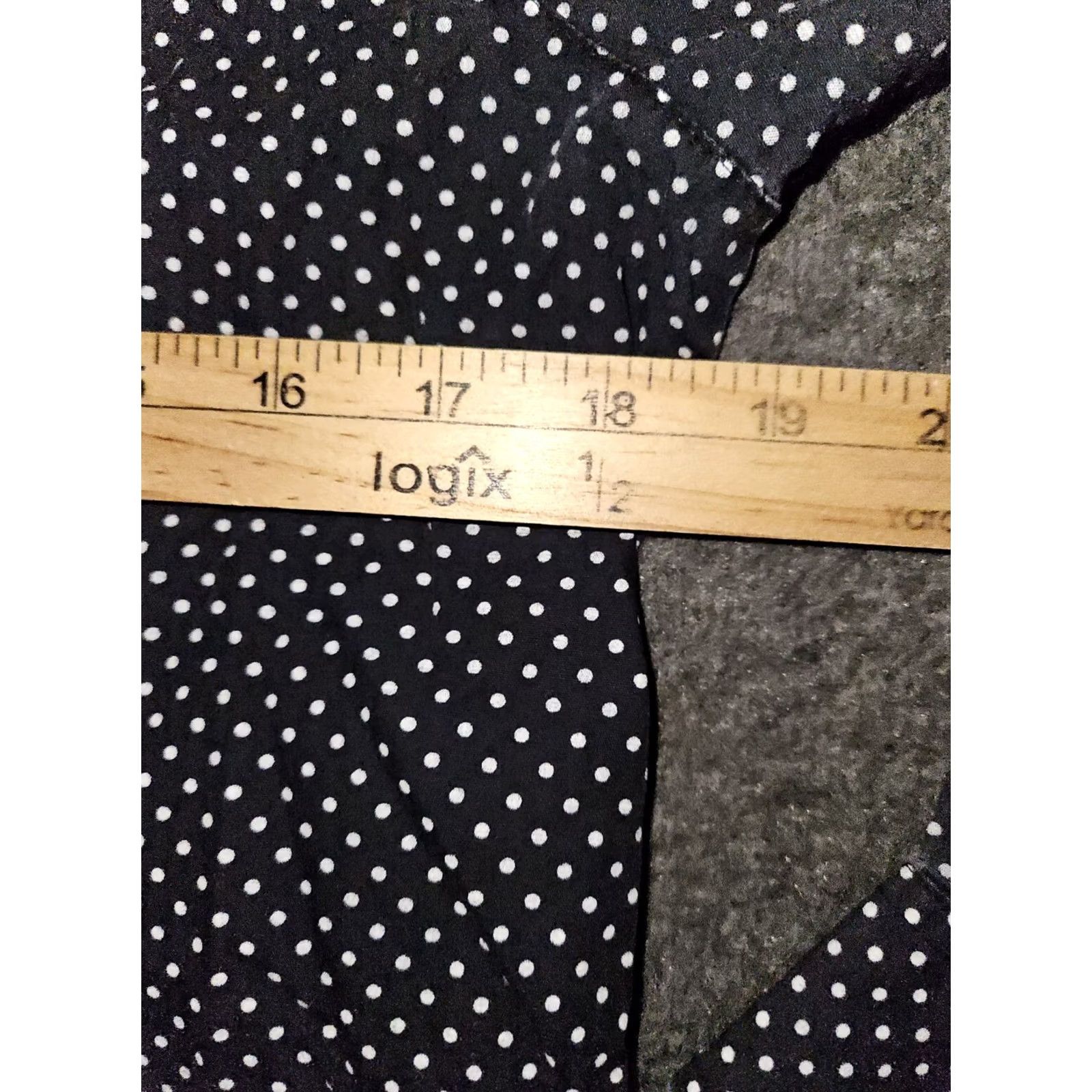 Orvis Orvis Button-Up Shirt Women's 10 Navy Blue Polka Dot Long Sleeve Wrinkle Free Size L / US 10 / IT 46 - 3 Thumbnail