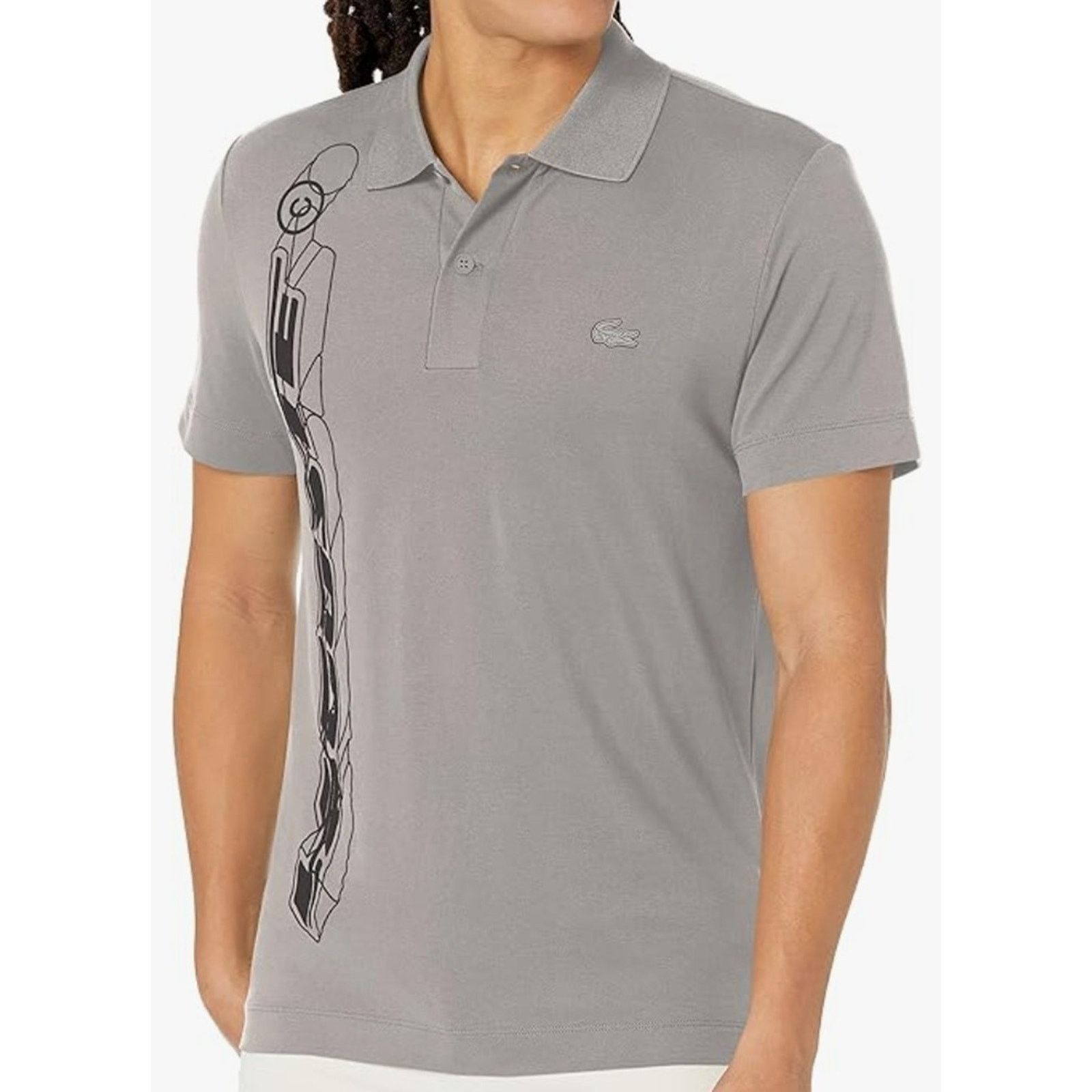 Lacoste Lacoste Men's Short Regular Fit Pique Graphic Polo 2XL Size US XXL / EU 58 / 5 - 1 Thumbnail