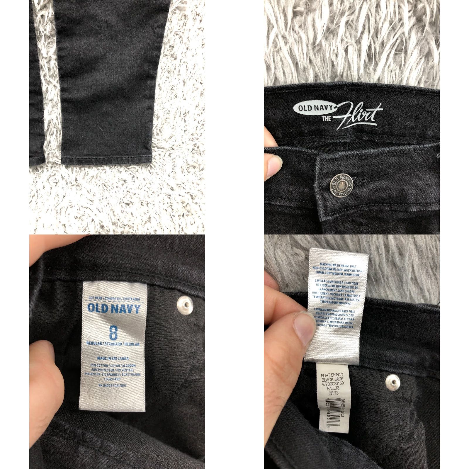 Old Navy Old Navy The Flirt Skinny Jeans Womens Dark Wash Black size 8 Jeans Regular Rise Mid Inseam 30 in Cotton Denim 5-Pocket Button Zipper Size 30" / US 8 / IT 44 - 8 Thumbnail