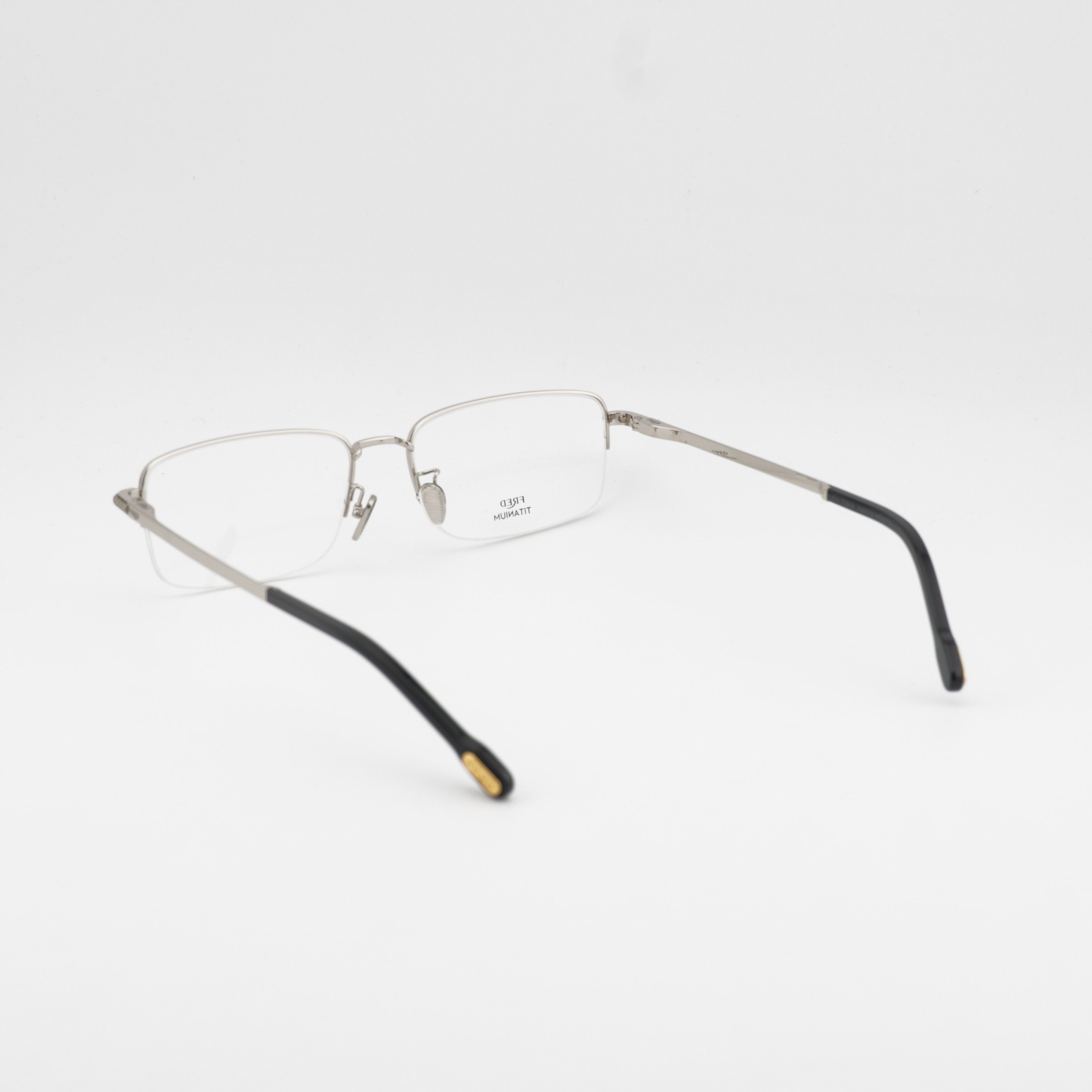FRED Fred FG50024F 016 Eyeglasses Silver 56mm Rectangle Frame Size ONE SIZE - 3 Thumbnail