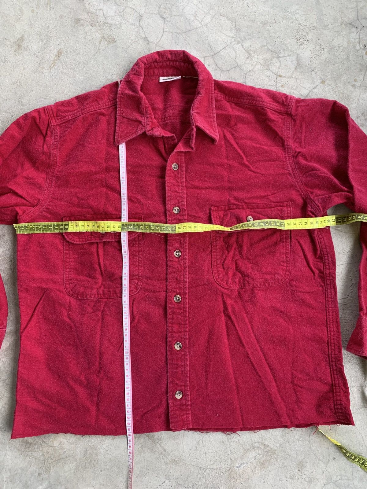 Vintage Cropped button up shirt double pocket fivebrother boxy Size US L / EU 52-54 / 3 - 7 Thumbnail