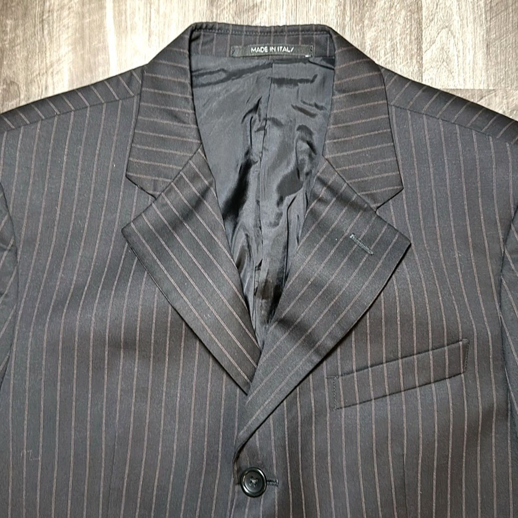 Armani Armani Collezioni Sport Coat Jacket - 40S Black Pinstripe Wool 2 Piece Mens Regular Size US XXS / EU 40 - 5 Thumbnail