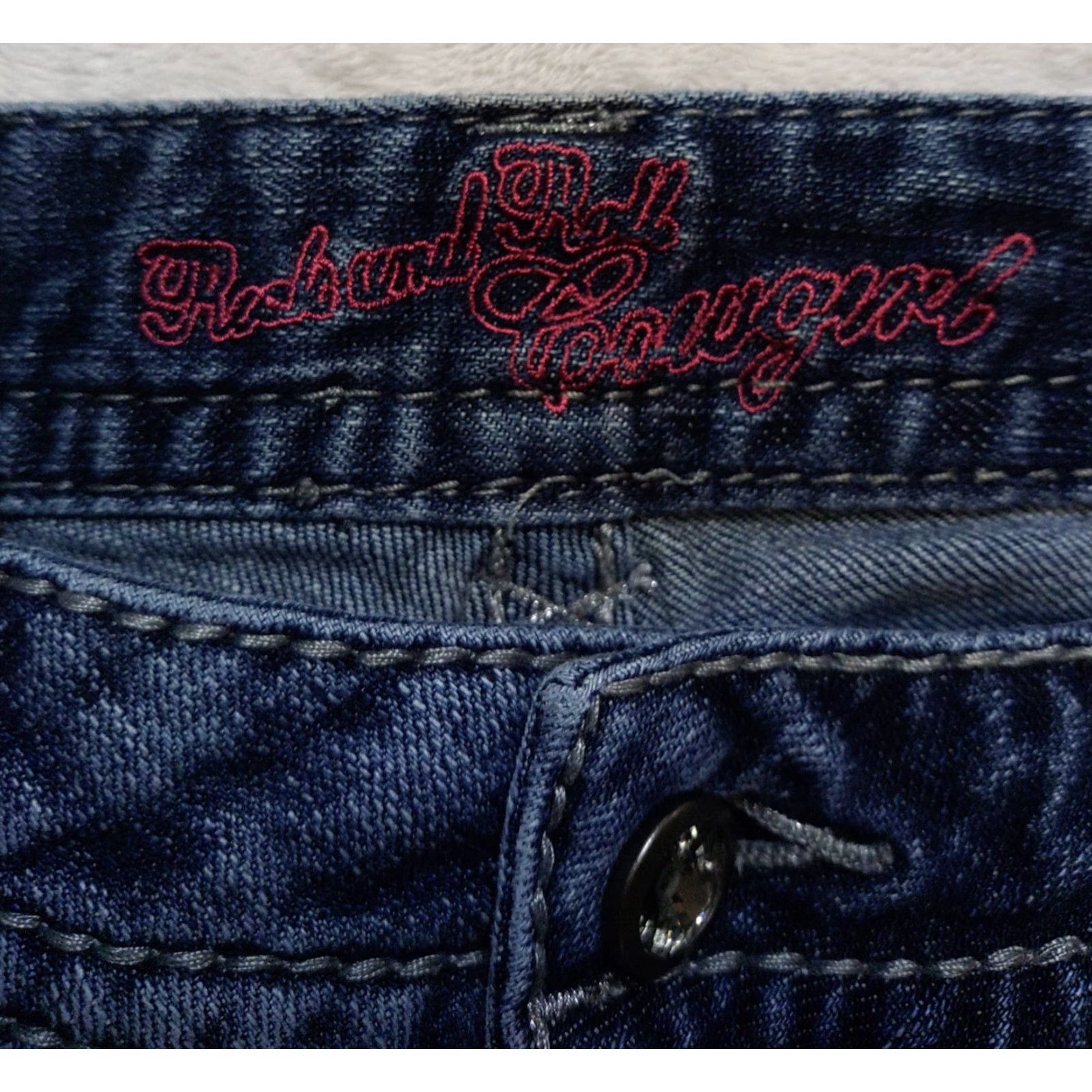 Denime Rock & Roll Cowgirl Jeans 28x34 Women Dark Wash Denim Mid Rise Western Bootcut Size 28" / US 6 / IT 42 - 5 Thumbnail
