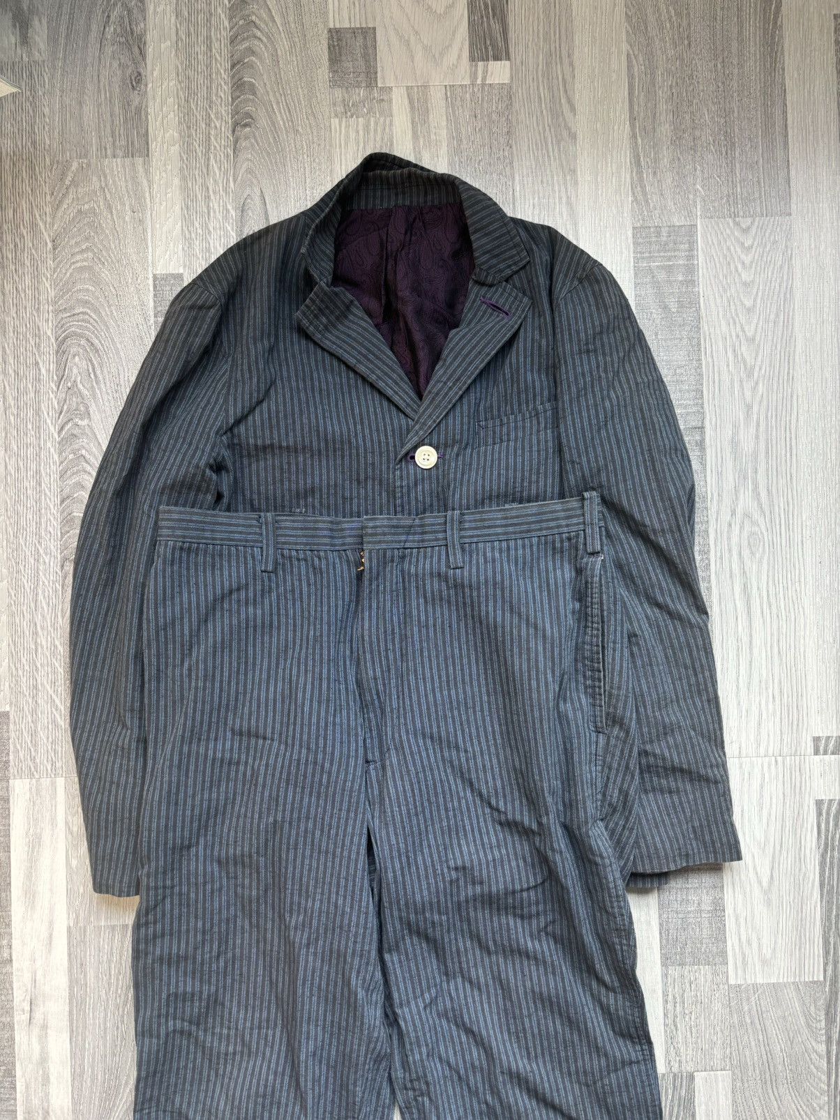 Needles Needles Blue Purple Stripe Suits (Blazer Jacket and Pants) Size 38R - 1 Thumbnail