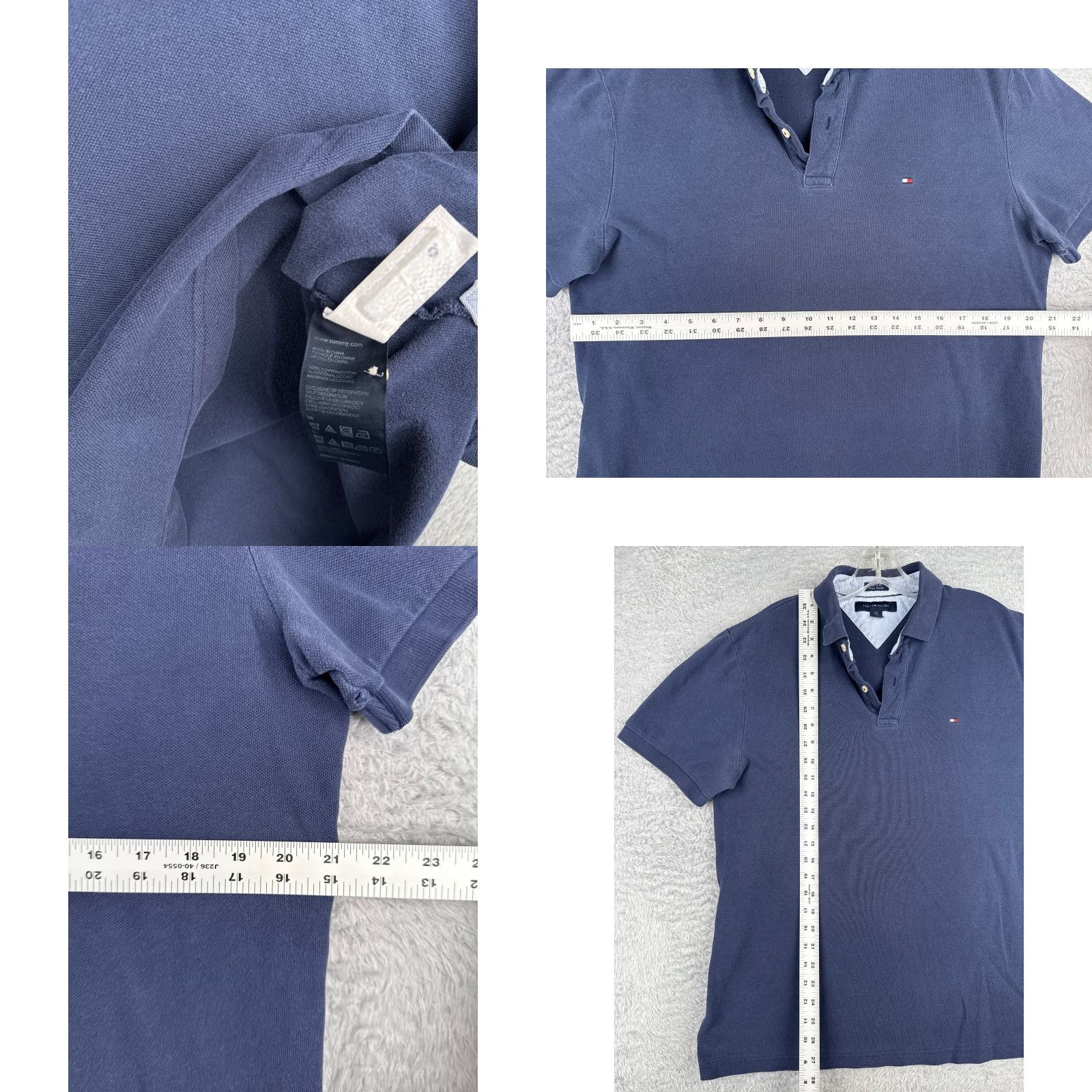 Tommy Hilfiger Tommy Hilfiger Polo Shirt Men Large Blue 100% Cotton Custom Fit Short Sleeve Slim Trim Embroidered Logo Sports Modern Theme Mens Size US L / EU 52-54 / 3 - 8 Thumbnail