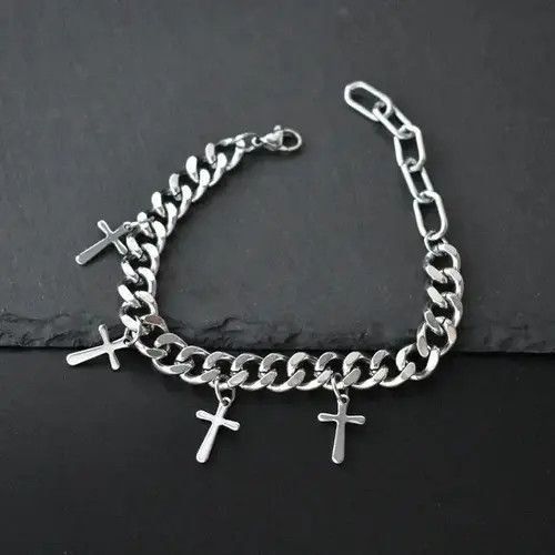 Designer × Jewelry Titanium Steel Link Chain Necklace for Men Women Size ONE SIZE - 2 Thumbnail