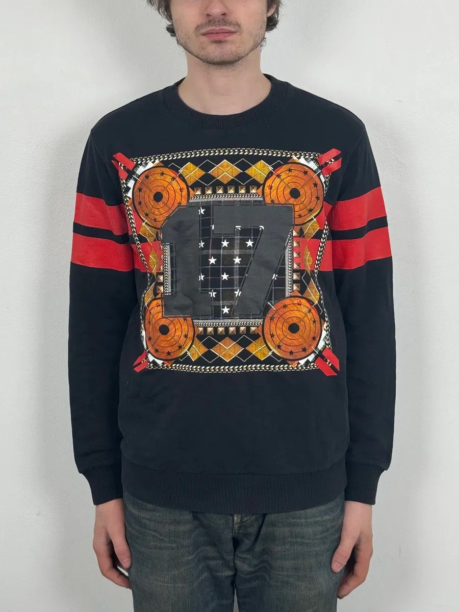 Givenchy AW2013 Givenchy Black & Orange Contemporary Crewneck Sweater by Riccardo Tisci Size US S / EU 44-46 / 1 - 2 Thumbnail