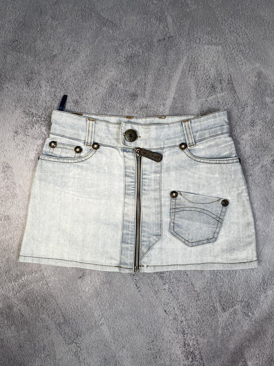 Japanese Brand × Vintage Vintage Y2K Dolce Gabbana style faded zip mini skirt Size 25" / US 0 / IT 36 - 1 Thumbnail