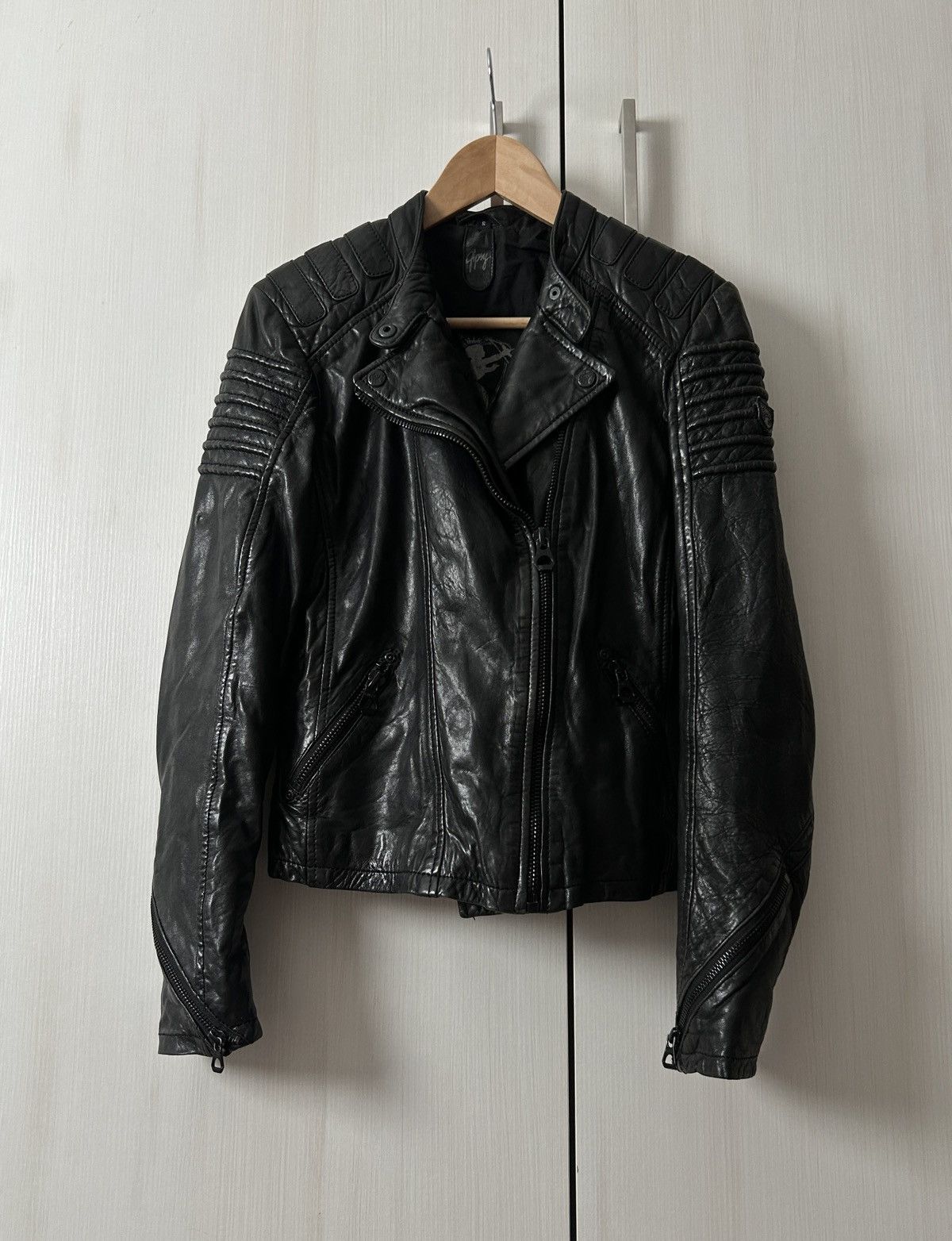 Gypsy Gypsy Women’s Leather avant-garden Biker jacket womens y2k Size S / US 4 / IT 40 - 1 Thumbnail