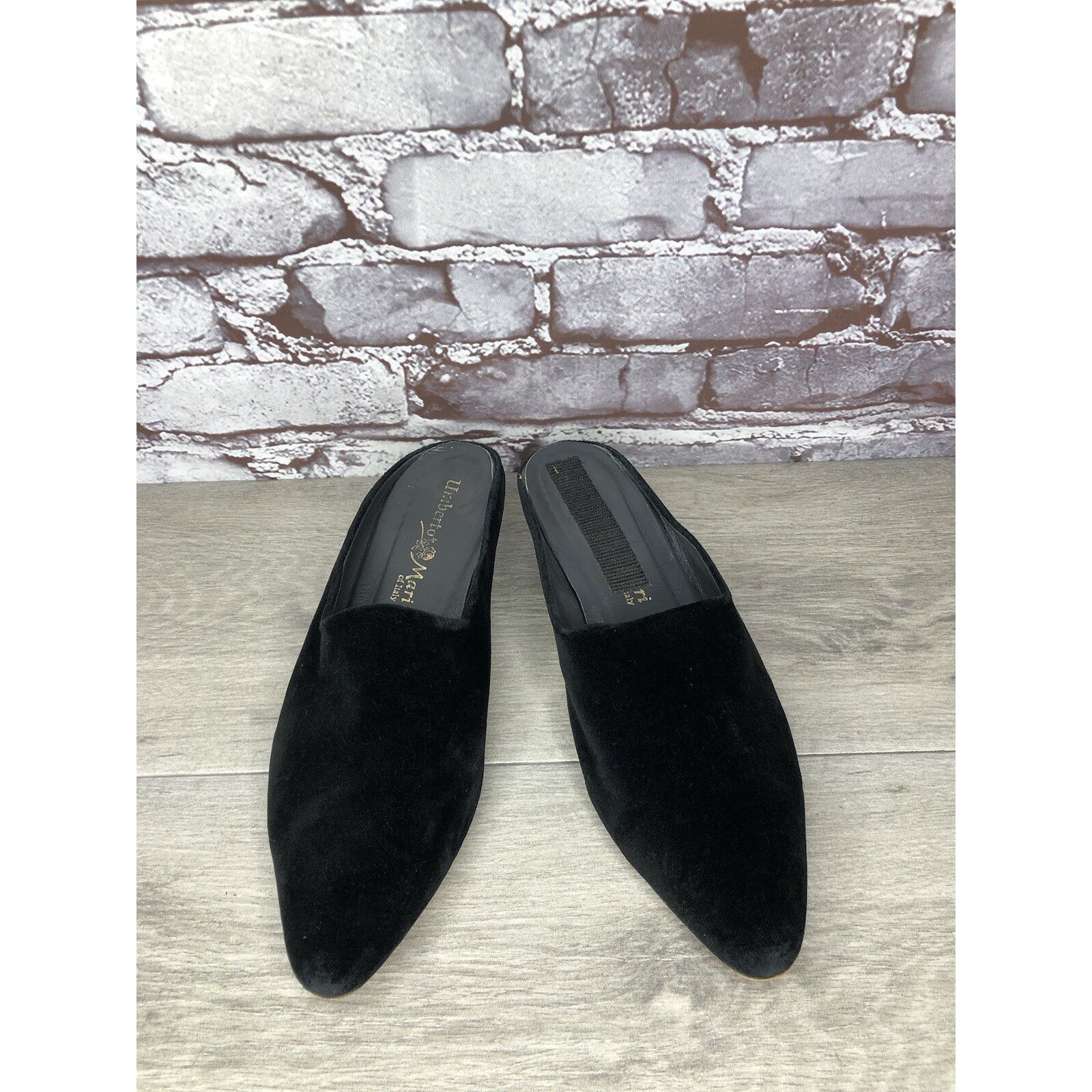 Umbro Umberto Mari Black Suede Leather Slip On Heel Mules Shoes Wo Size US 10 / IT 40 - 12 Thumbnail
