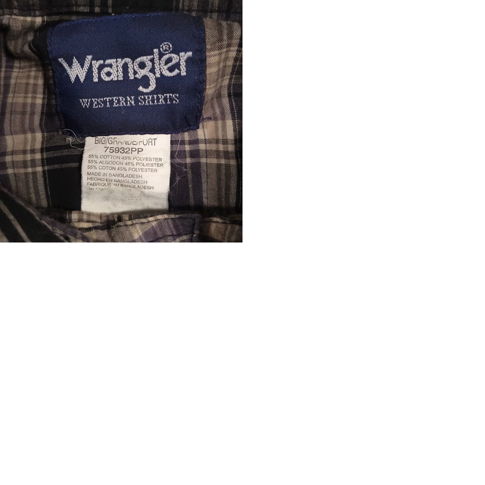 Wrangler Wrangler Western Shirt - Mens Big Tall Plaid Workwear Cotton Long Sleeve Size US XXL / EU 58 / 5 - 9 Thumbnail