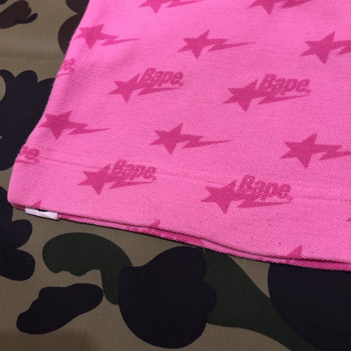 Bape Bape Sta Pattern Polo Shirts Size L Size US L / EU 52-54 / 3 - 8 Thumbnail