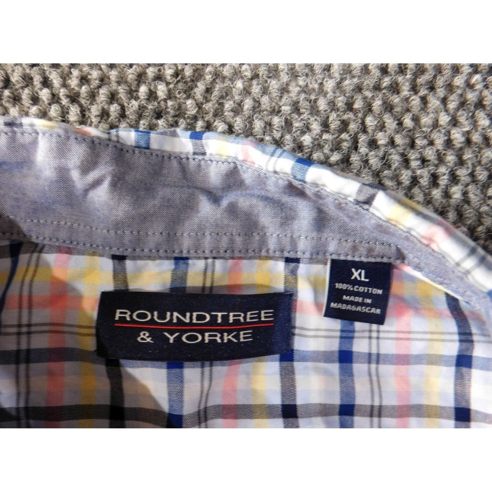 Roundtree & Yorke Roundtree & Yorke Mens Shirt XL Blue Plaid Button-Down Casual Shirt Size US XL / EU 56 / 4 - 5 Thumbnail