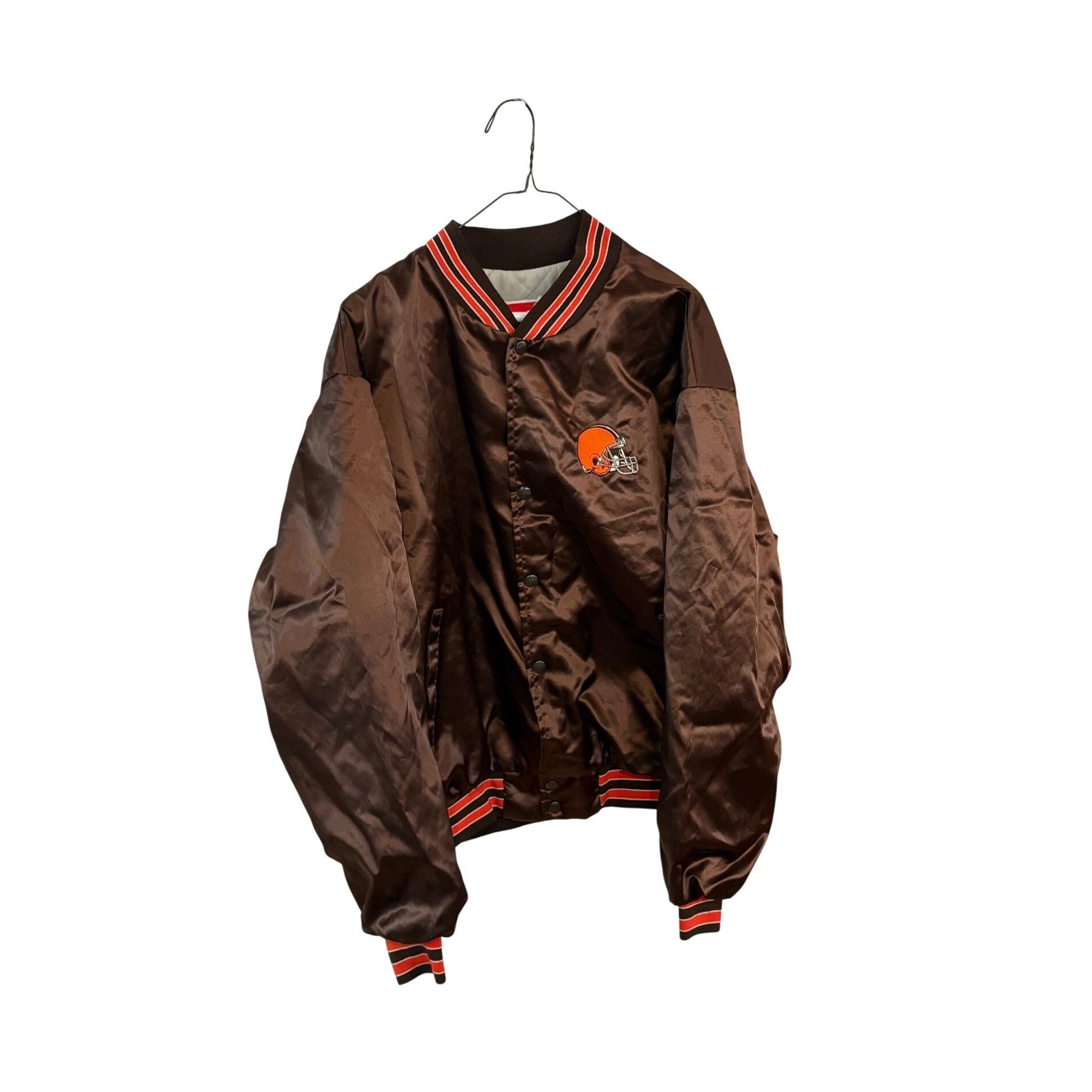Swingster Vintage 80s Swingster Cleveland Browns NFL Football Satin Ja Size US XL / EU 56 / 4 - 3 Thumbnail