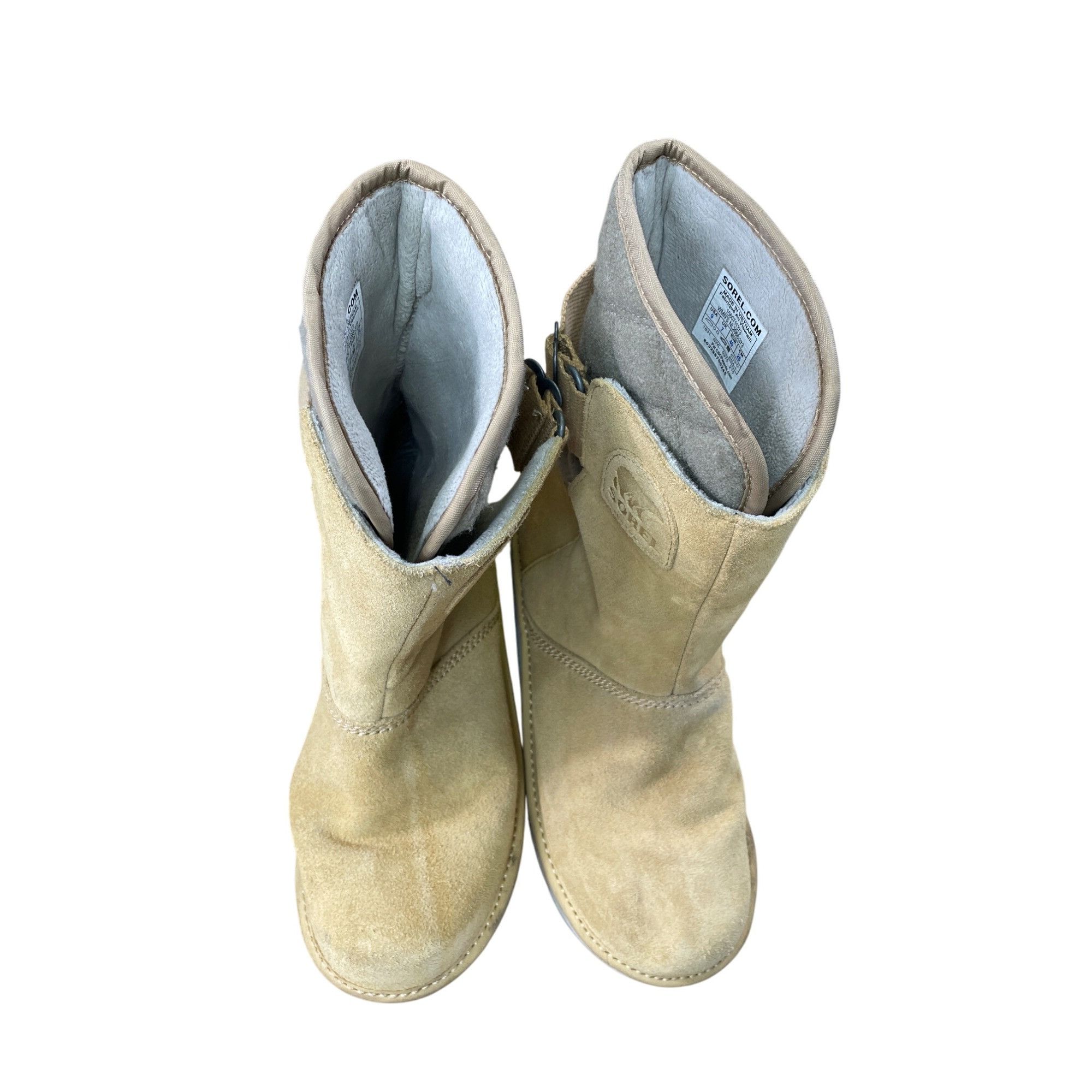 SOREL Sorel womans tan gray suede lined winter fall mid calf boots Size US 9 / IT 39 - 22 Thumbnail