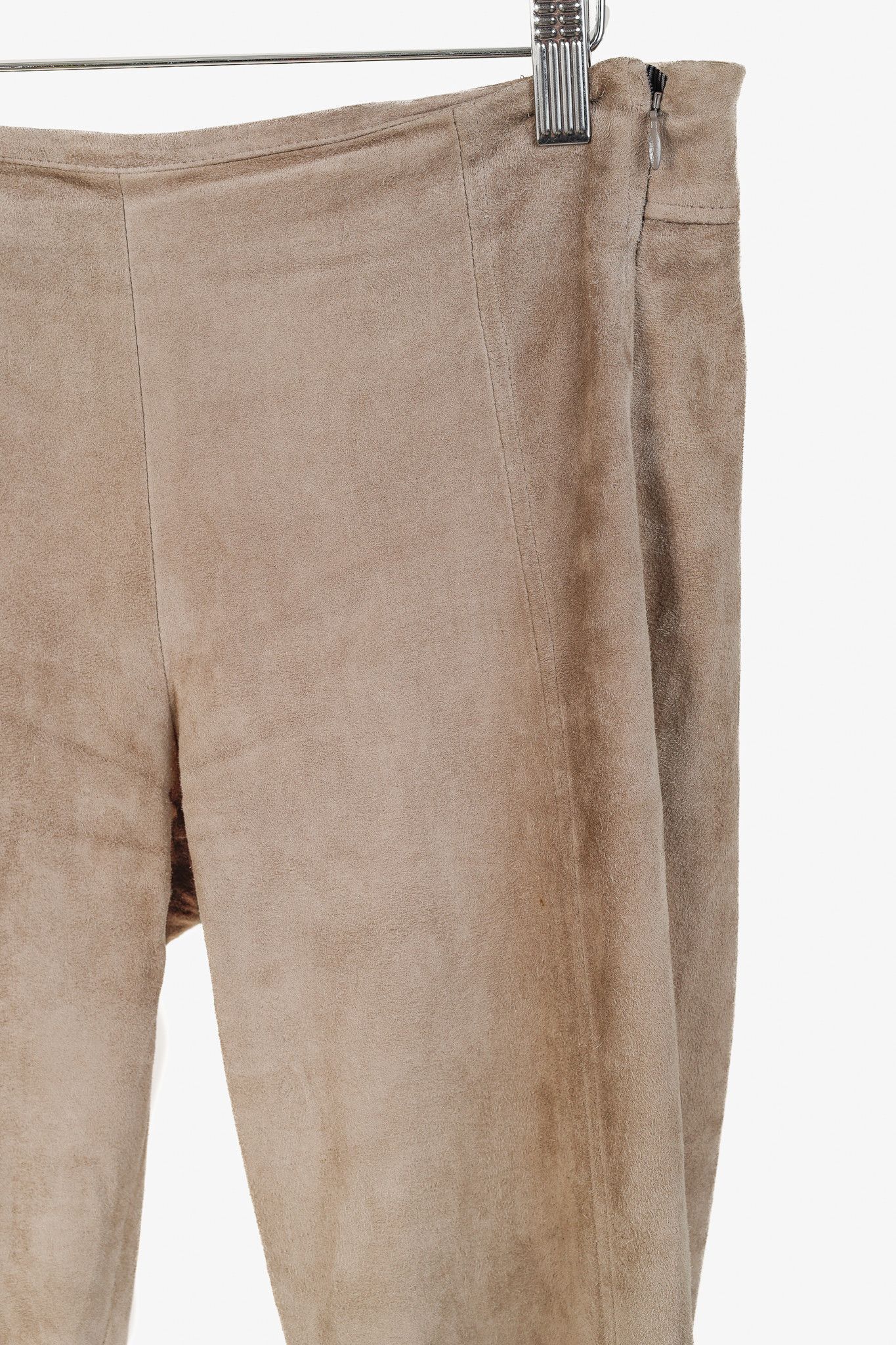 Brunello Cucinelli Brunello Cucinelli AW/15 Taupe Suede Zip-Hem Skinny Pants Size 27" / US 4 / IT 40 - 5 Thumbnail
