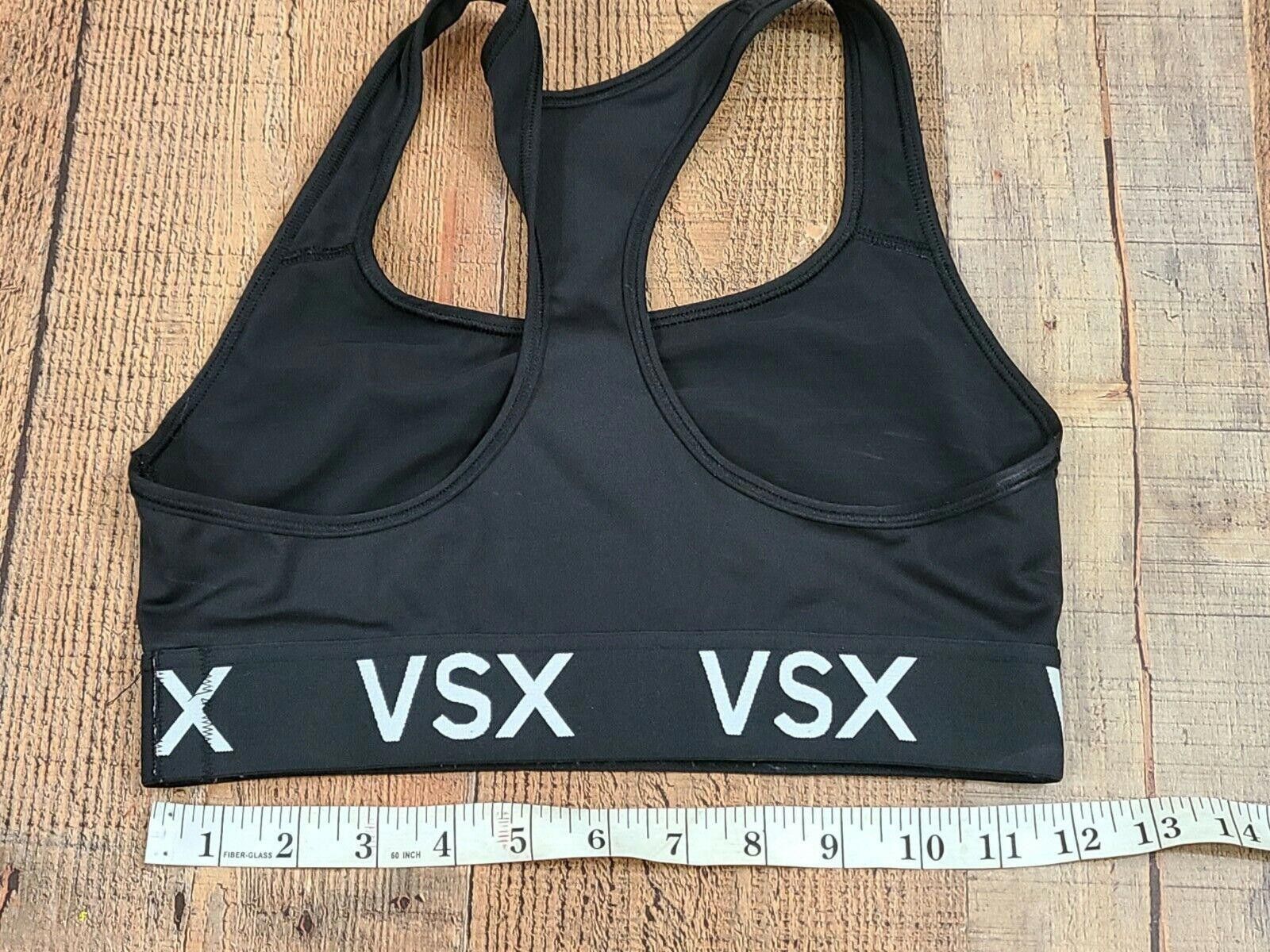 Designer VSX Sports Bra Small Extra Amall Black Racer Back Logo Band Size ONE SIZE - 3 Thumbnail
