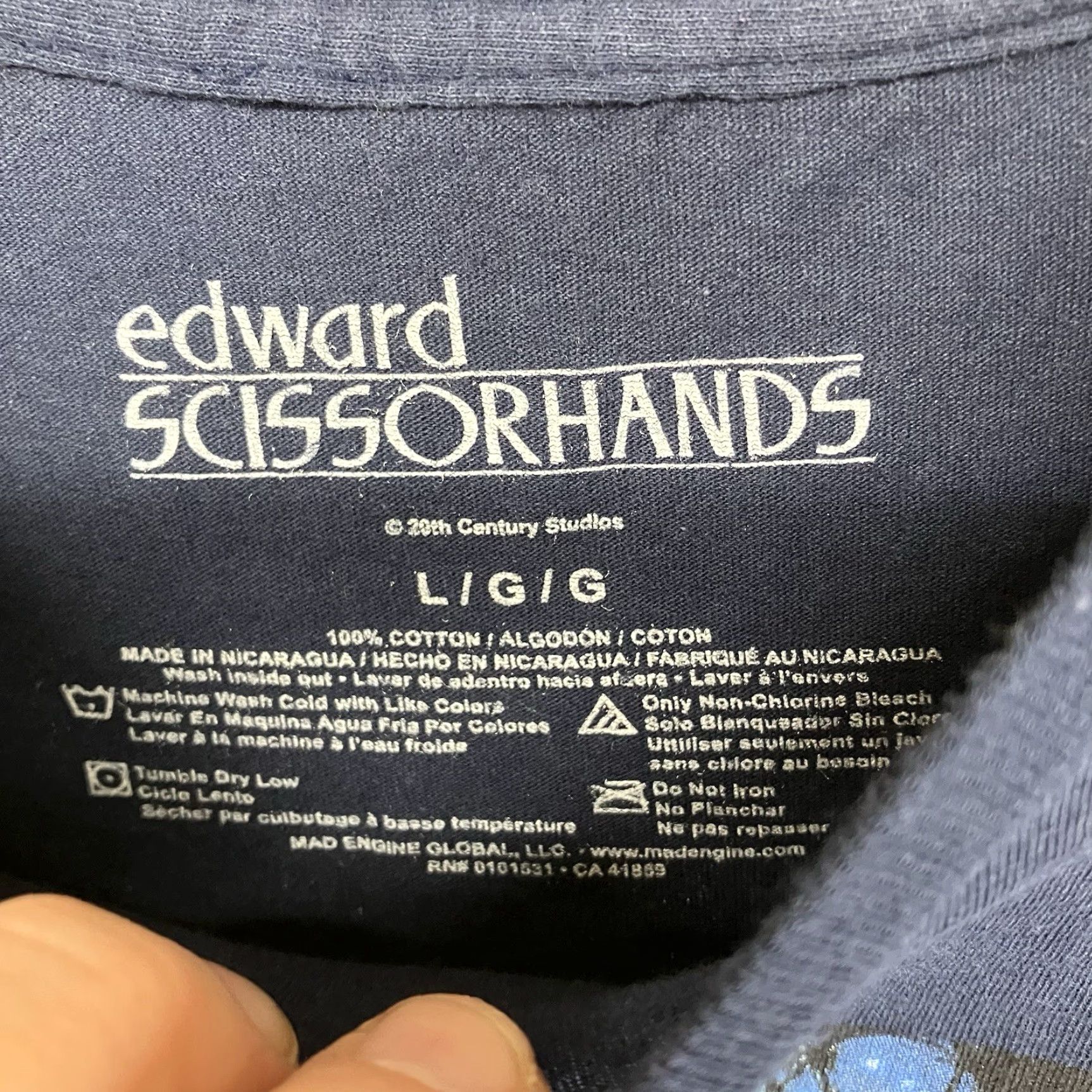 Doublet VINTAGE Edward Scissorhands Fox T Shirt Mens Large Dark Navy Blue Double Sided 90s Movie Retro Mens L Blue Cotton Graphic Print Size US L / EU 52-54 / 3 - 5 Thumbnail