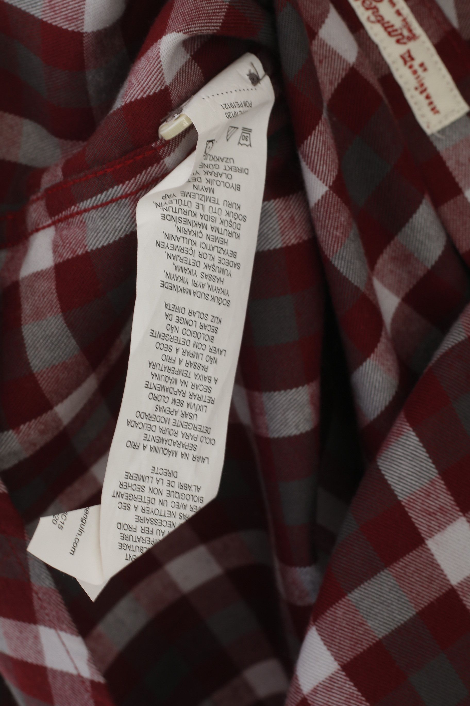 Original Penguin Penguin Men L Casual Shirt Maroon Check 2418 Size US M / EU 48-50 / 2 - 4 Thumbnail