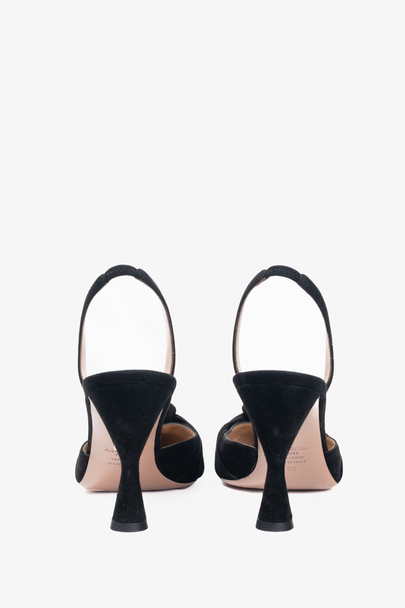 Aquazzura Aquazzura Kiki Sling 85 Black Suede Knotted Heels Size US 7.5 / IT 37.5 - 3 Thumbnail