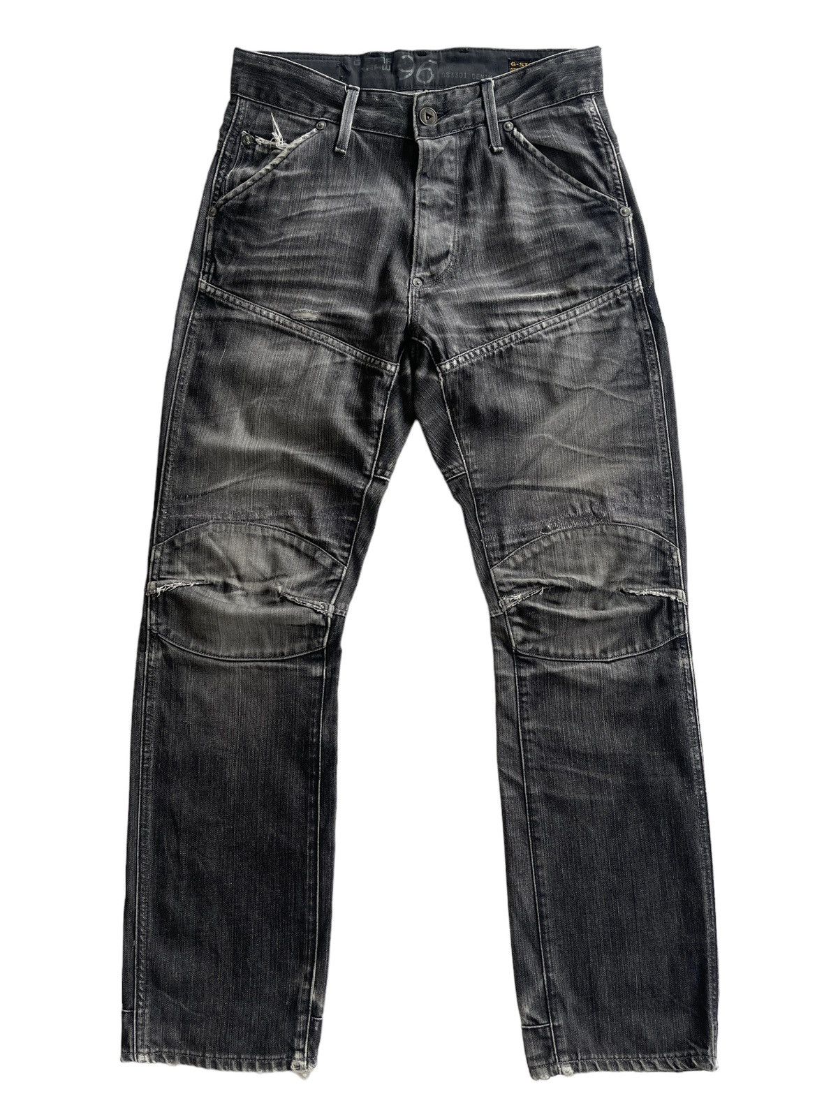 G-Star Gstar Raw Distressed Bikers Double Knee Denim Size US 29 - 1 Thumbnail