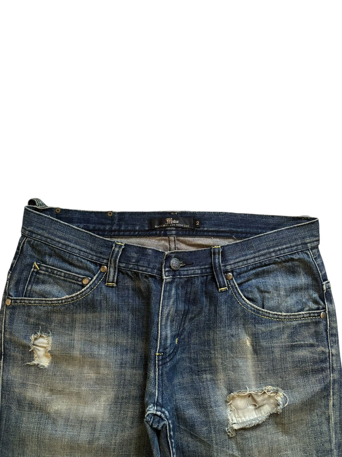 Japanese Brand Vintage Japanese MIDAS Mud Wash Distressed Flare Jeans Size 32" / US 10 / IT 46 - 5 Thumbnail
