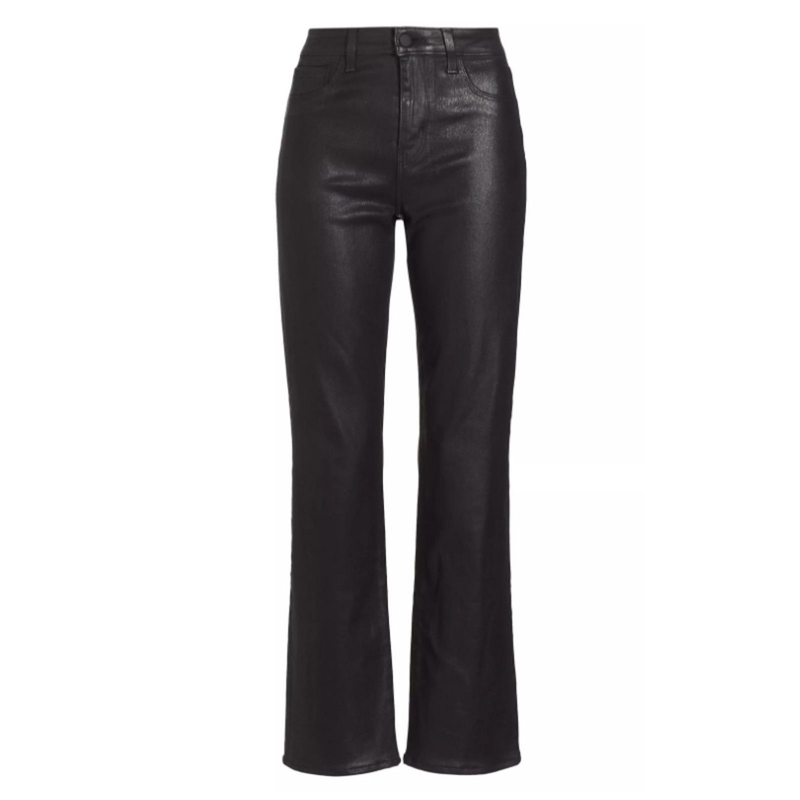 L'AGENCE L'agence Ginny High Rise Straight Jean in Noir Coated Size 24" / US 00 / IT 34 - 1 Thumbnail