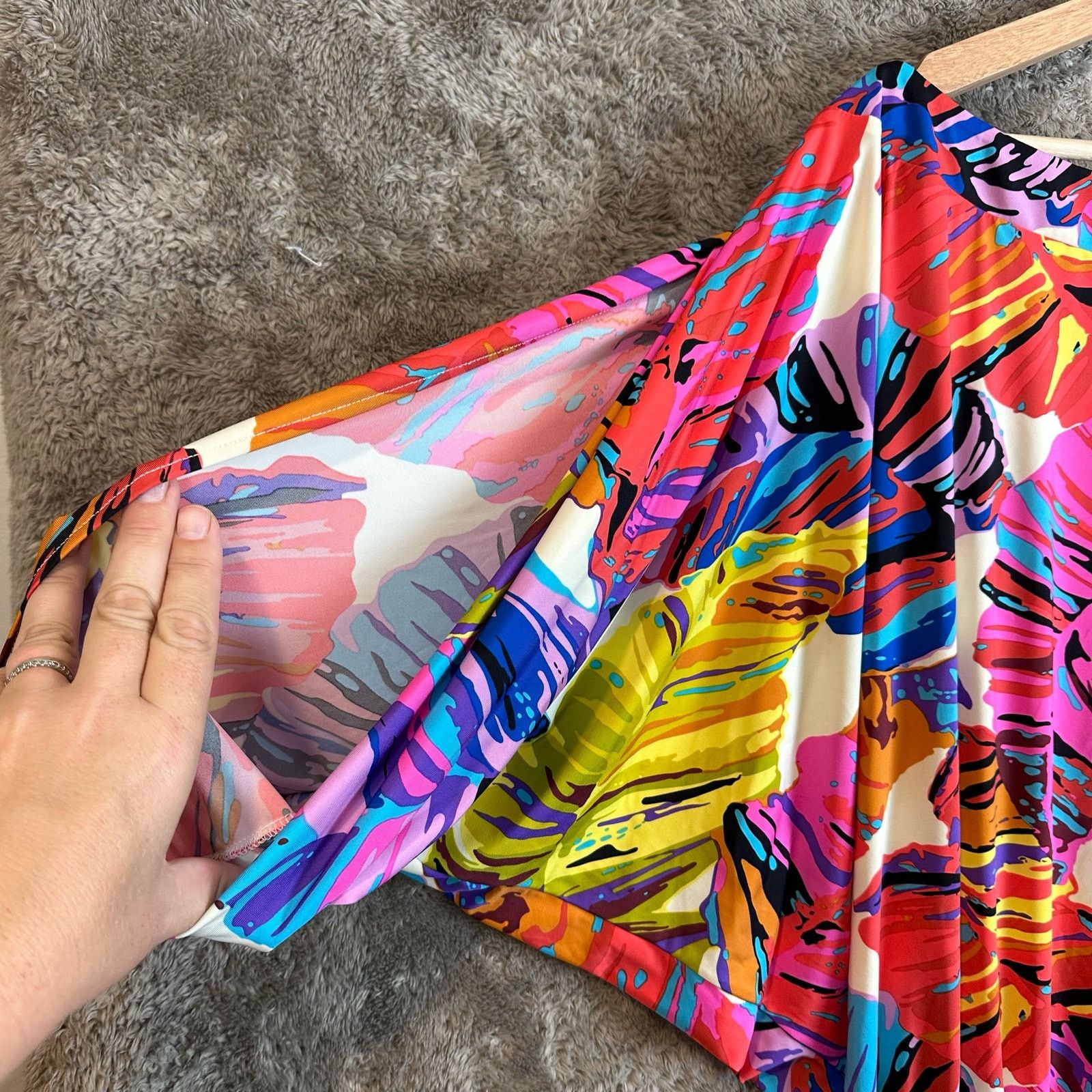 Other Vintage Bright Palm Tropical Cover Up Kaftan Tunic Dress M Size M / US 6-8 / IT 42-44 - 4 Thumbnail
