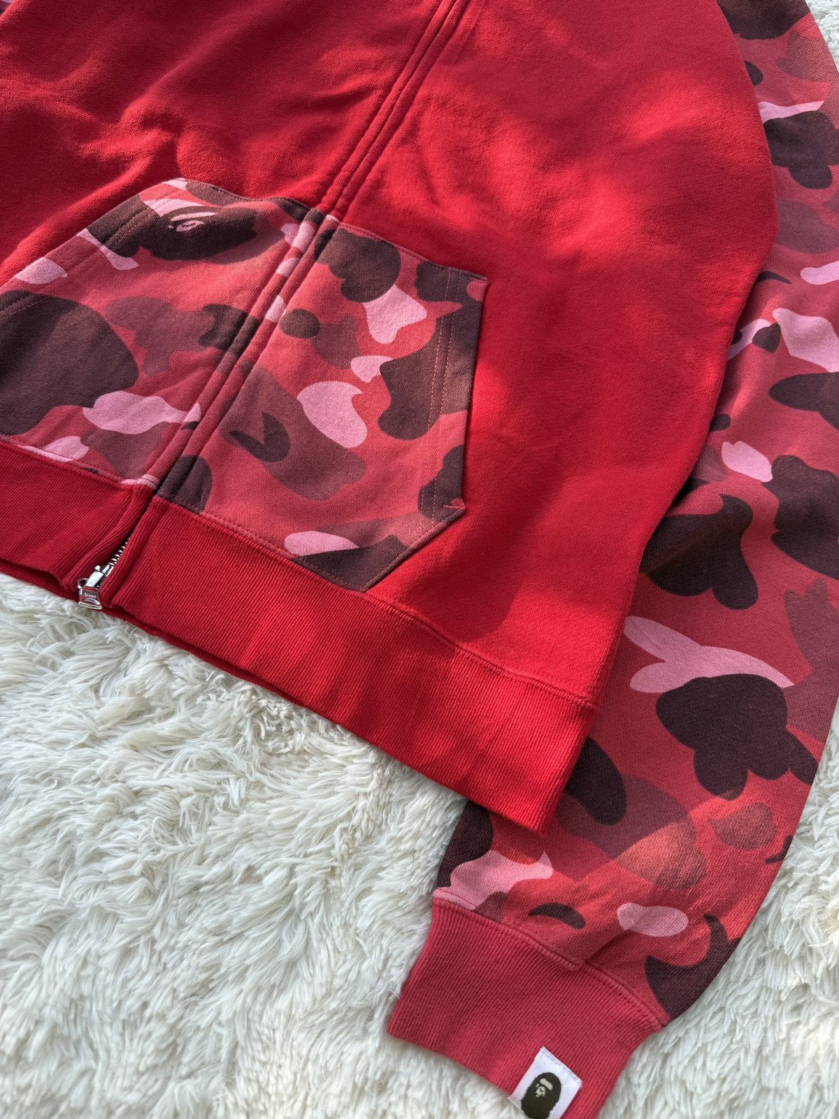 Bape Bape Red camo full zip hoodie Size S / US 4 / IT 40 - 4 Thumbnail