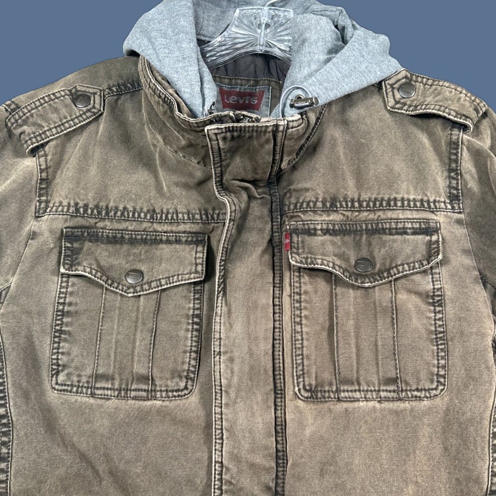 Levi's VINTAGE Levi's Trucker Jacket Mens S Military Jacket Reversible Hoodie Wind-Resistant Brown Size US S / EU 44-46 / 1 - 1 Thumbnail