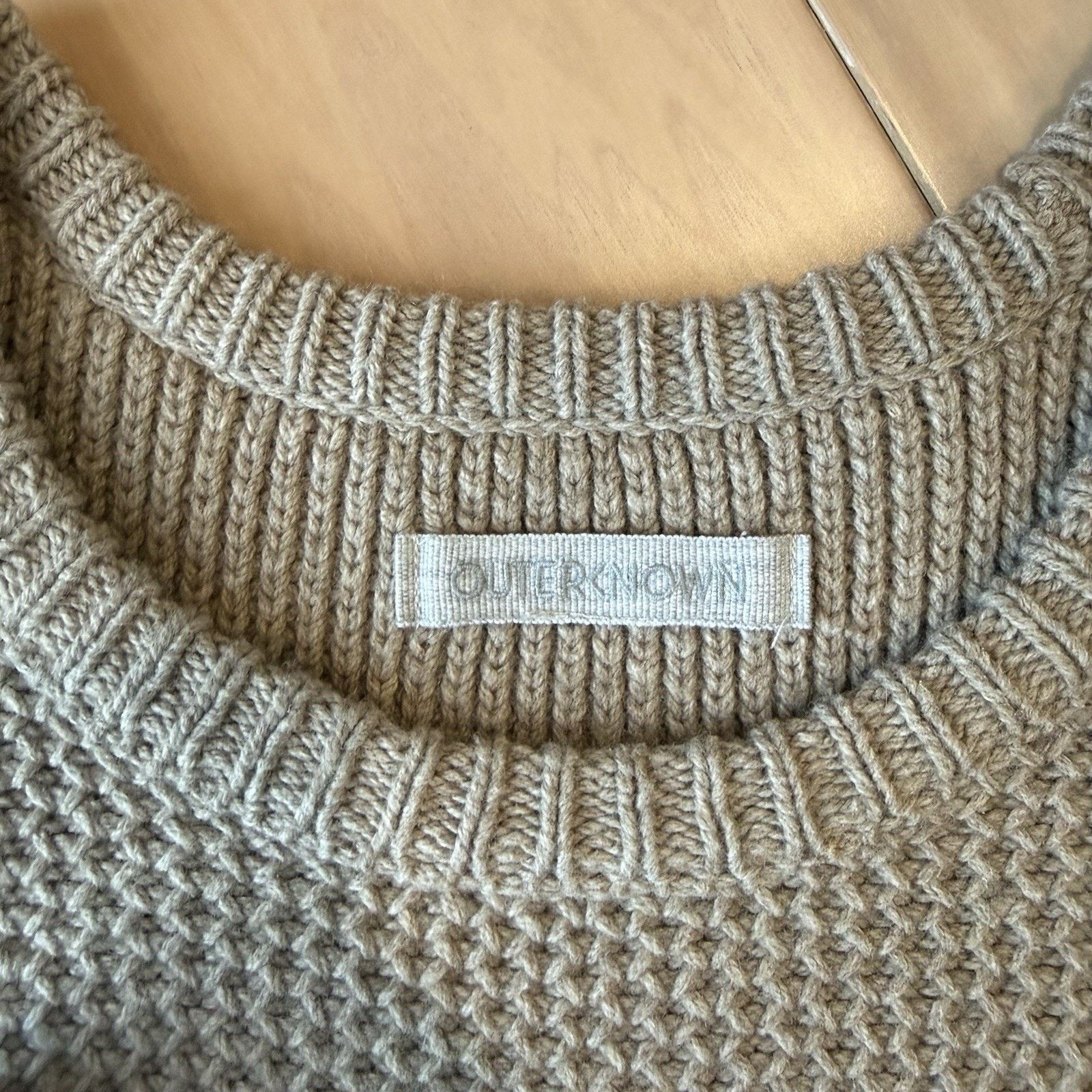 Outerknown Outerknown Eastbank Crew Beige Wool Blend Pullover Sweater Size US XL / EU 56 / 4 - 8 Thumbnail