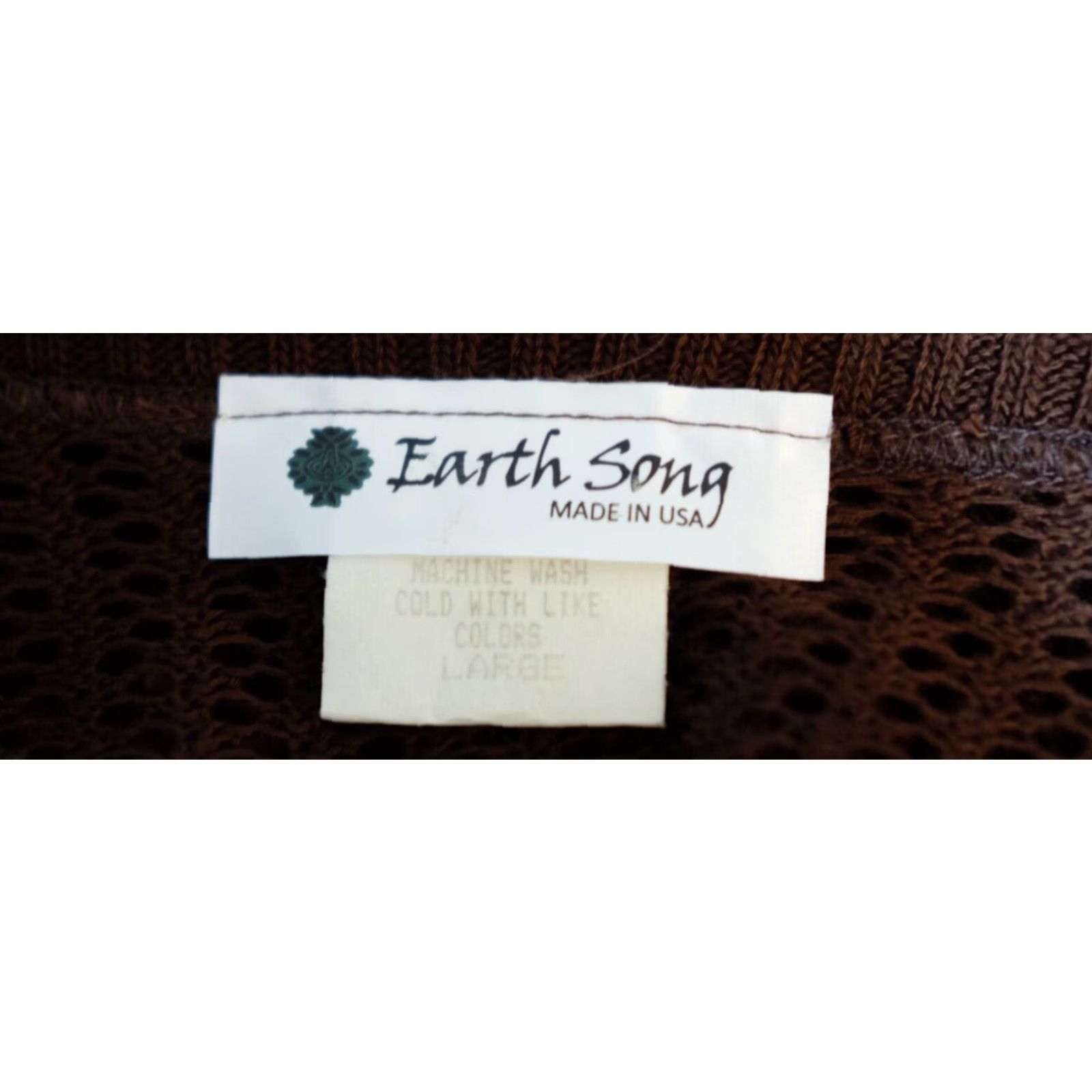 Vintage Earth Song Nwot! Crochet Open Front Cardigan Sweater Brown Women's L Cardigan Open Front Brown Crochet Cardigan Women's L Earth Song Nwot! Size L / US 10 / IT 46 - 7 Thumbnail