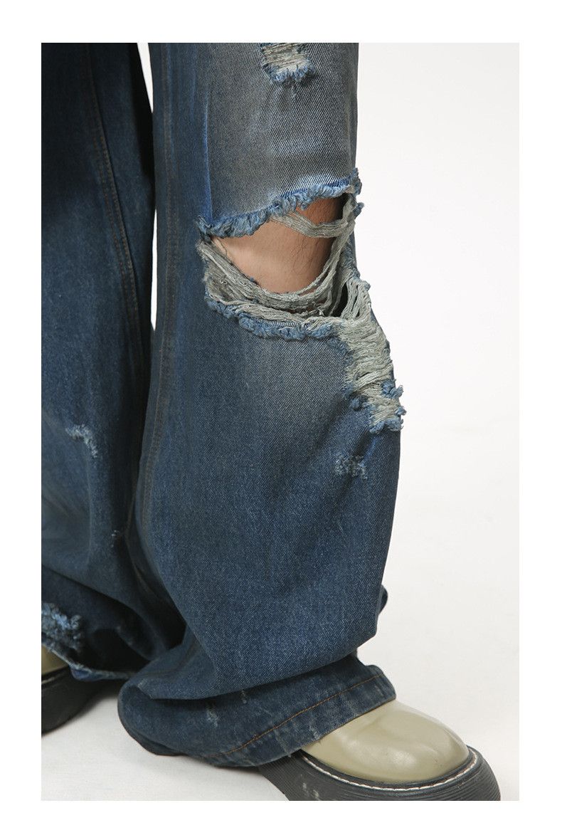 Japanese Brand × Jean × Vintage Straight Hole Loose Jeans Size US 32 / EU 48 - 8 Thumbnail