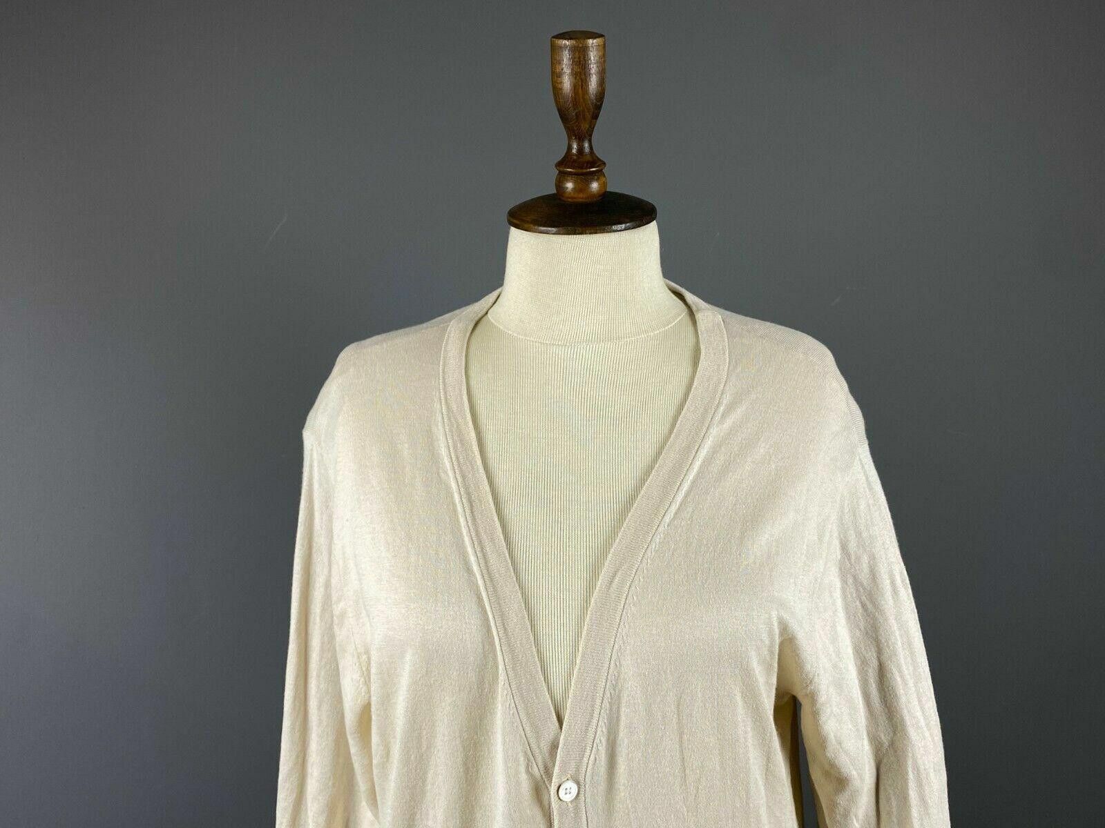 Acne Studios Ladies Acne Beige V-Neck Long Sleeve Cardigan Jumper Size S Size S / US 4 / IT 40 - 2 Thumbnail