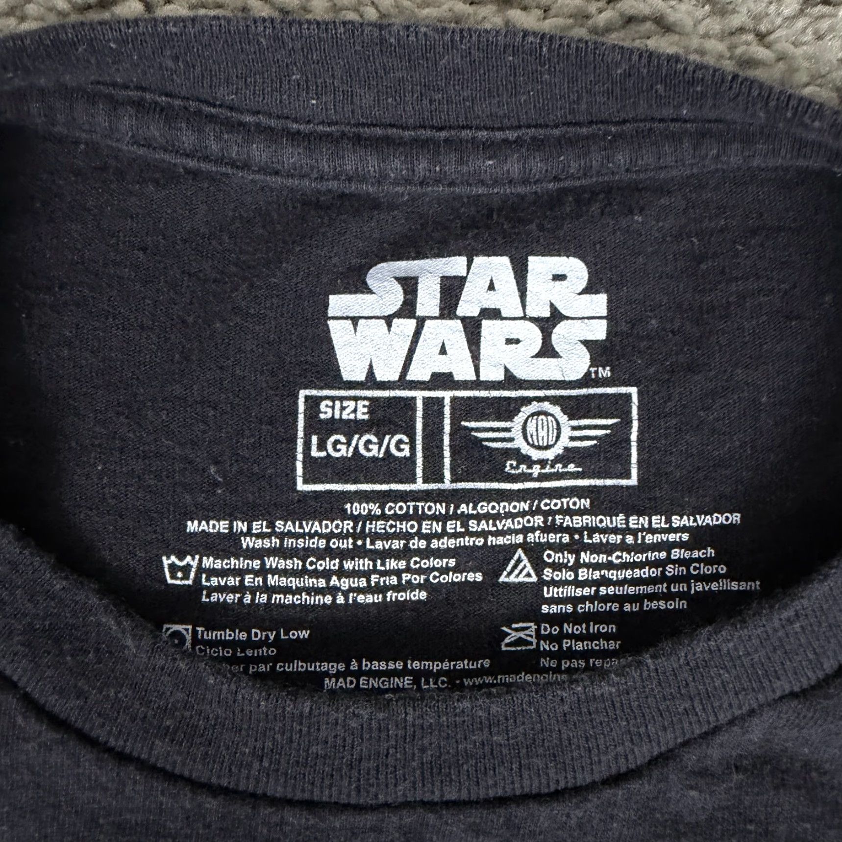 Mad Engine Star Wars Shirt Mens Large Black White Millennium Falcon Long Sleeve Print Size US L / EU 52-54 / 3 - 4 Thumbnail